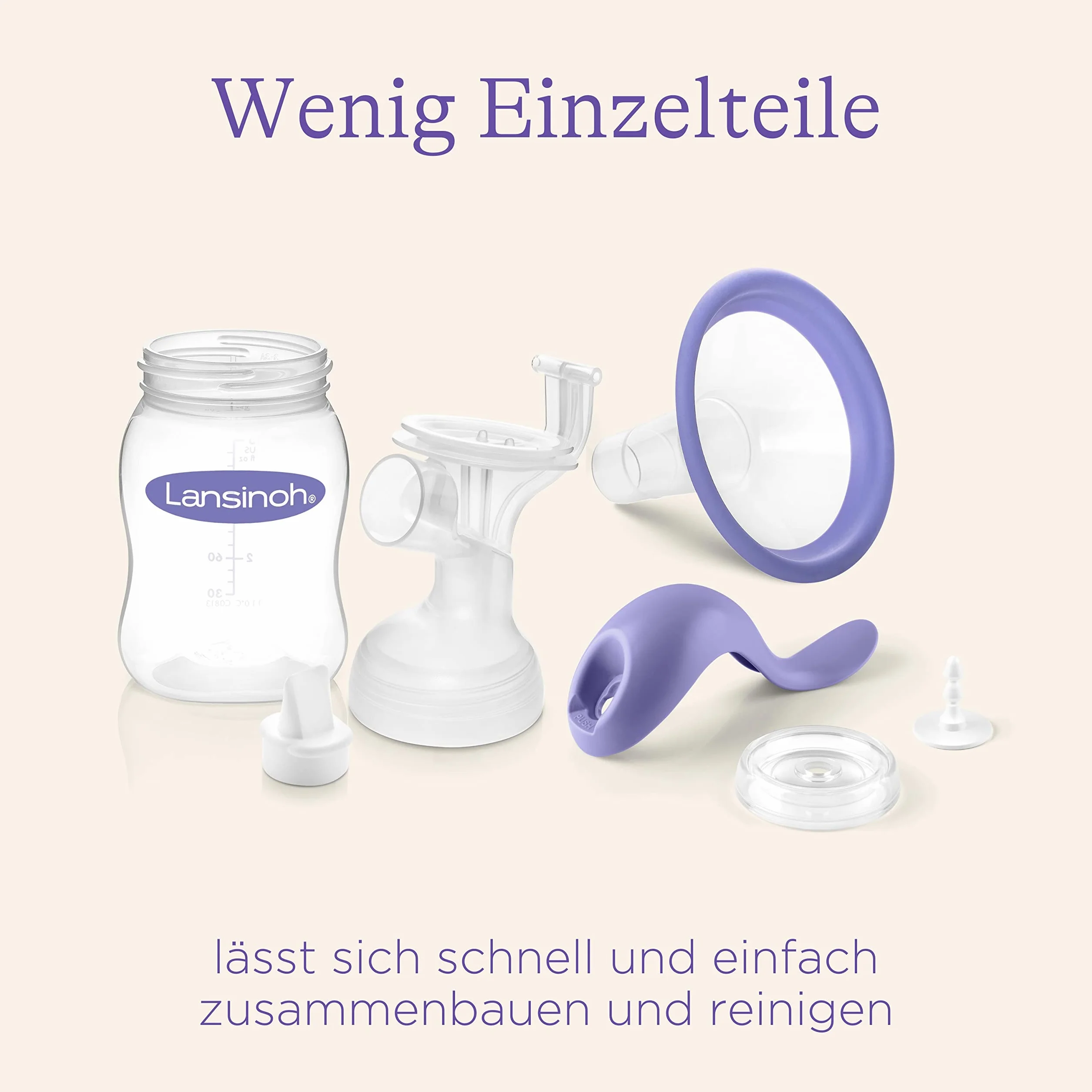 Lansinoh Manual Breast Pump Single Breastfeeding Milk Breastpump, ComfortFit Breast Cushion, Let-Down and Expression Customisable Pumping Modes, Convenient & Portable Travel