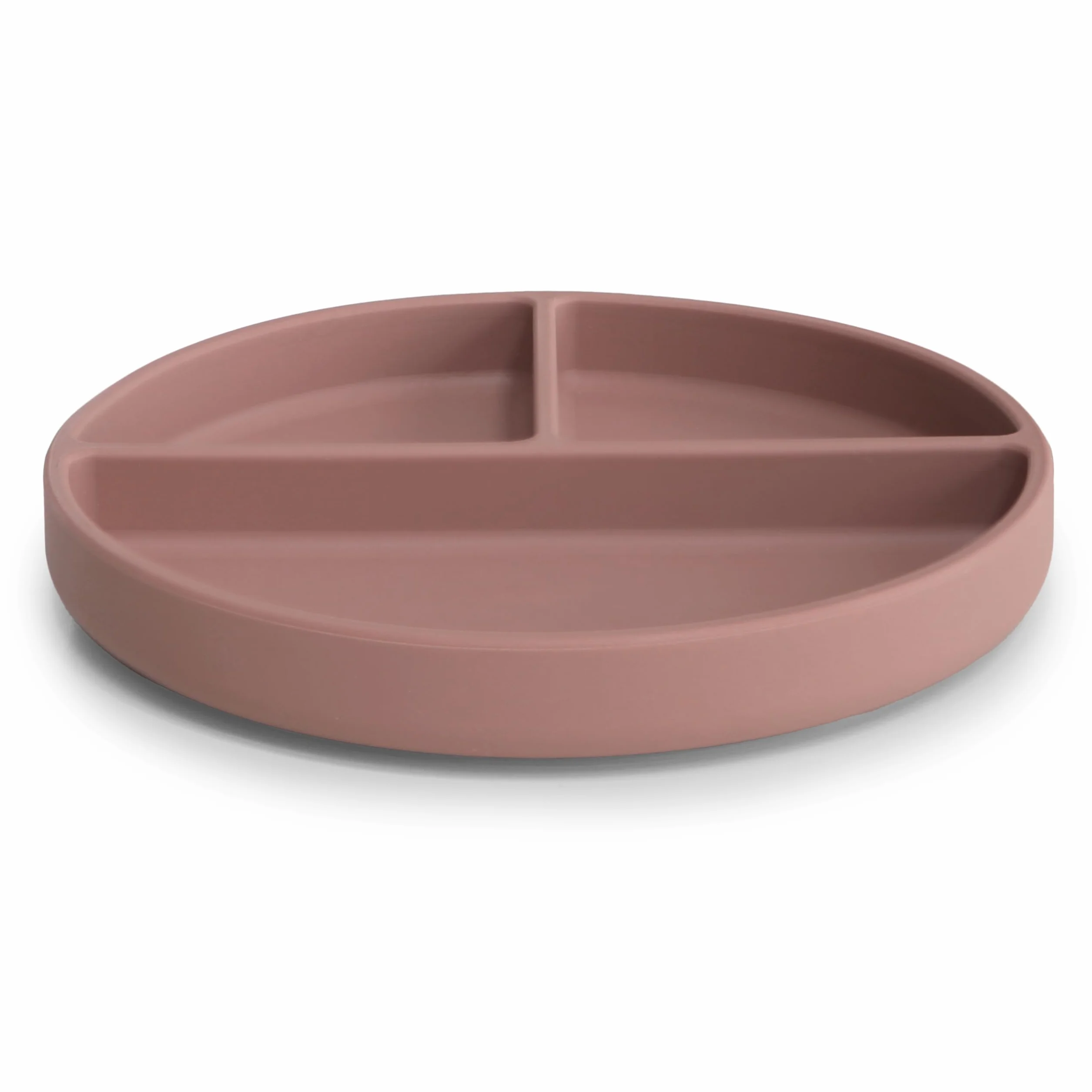 Mushie Silikonowy Talerz Podzielony z Przyssawką Antypoślizgową dla Niemowląt, Silikon Klasy Spożywczej, Nadaje się do Zmywarki i Kuchenki Mikrofalowej (Cloudy Mauve)