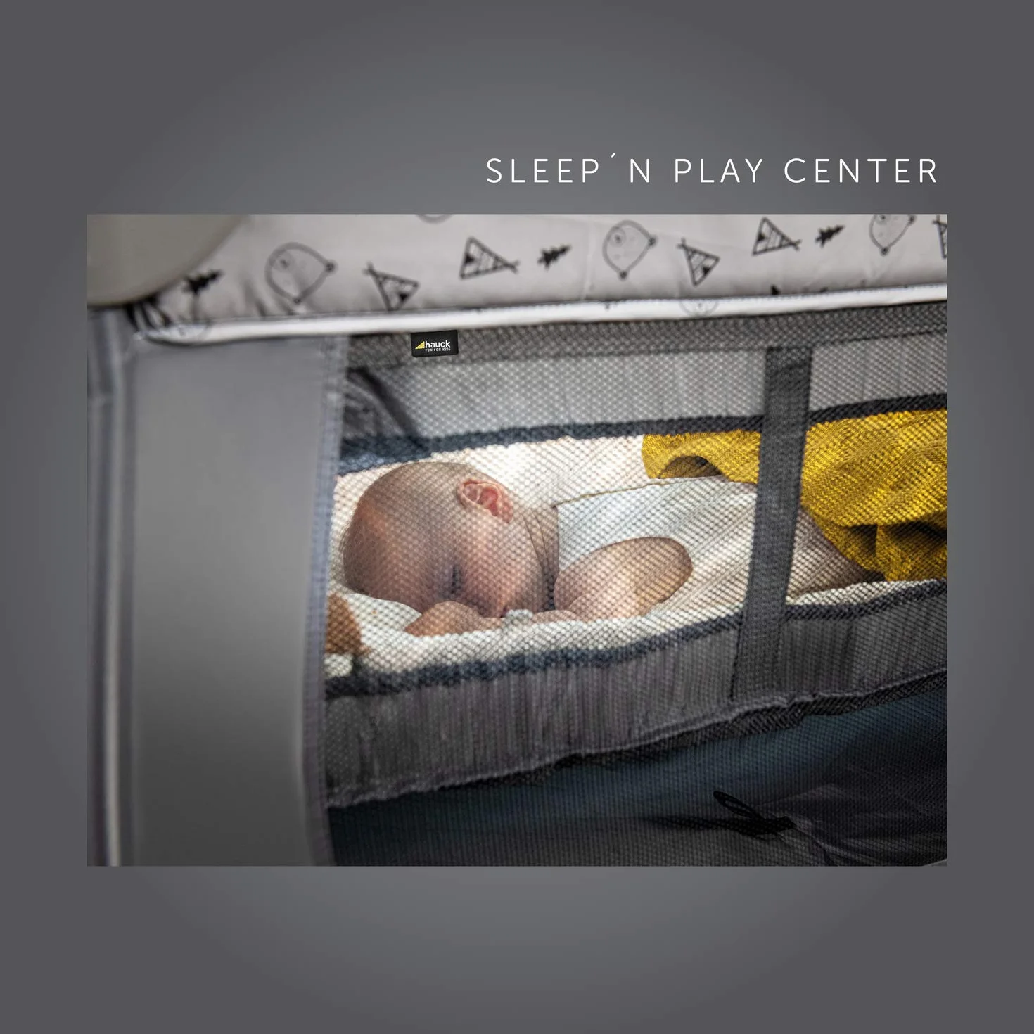 Hauck Zestaw łóżeczek Sleep N Play Center dla niemowląt i małych dzieci od urodzenia do 15 kg, 120 x 60 cm, stolik przewijany, drugi poziom, kółka, klapa boczna, składany, torba