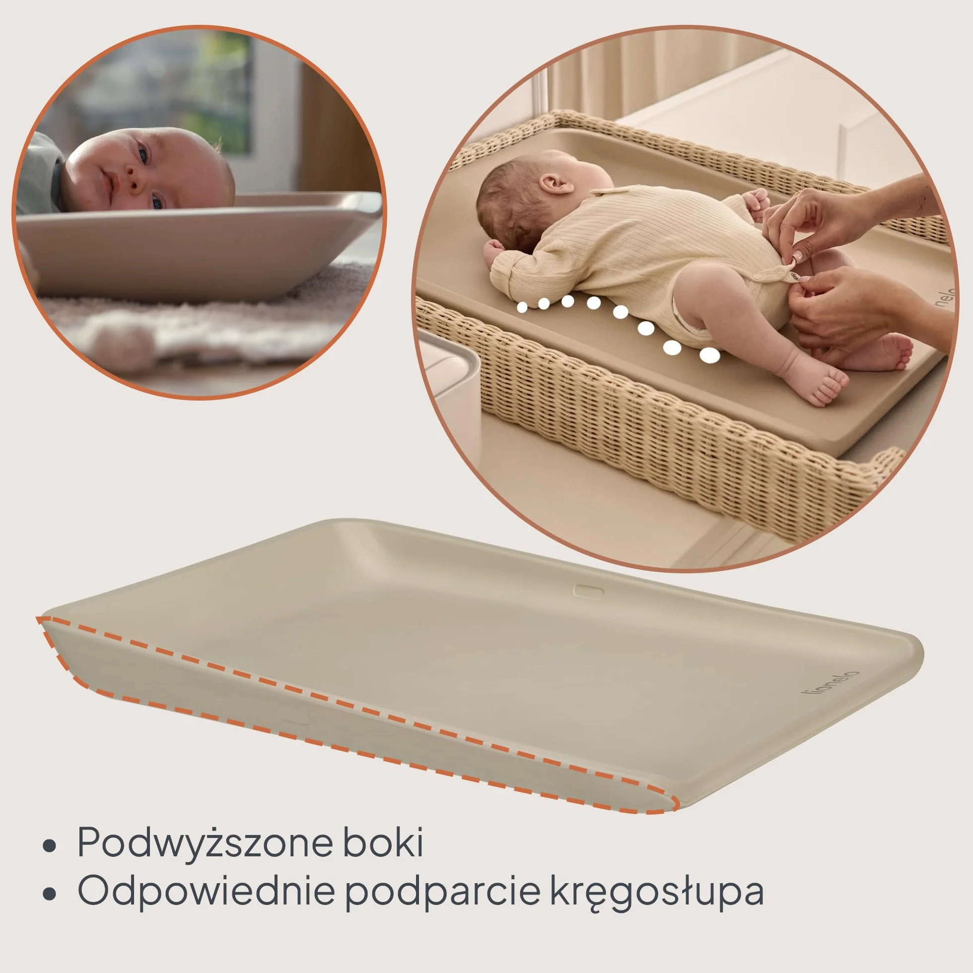 LIONELO Megs przewijak dla niemowląt wodoodporna zmywalna pianka PU 50 x 70 cm antypoślizgowy