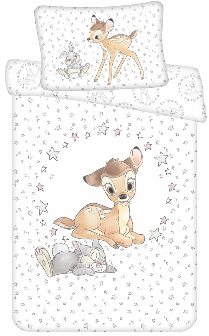 Pościel dla niemowląt Bami Stars, Disney, poszwa na kołdrę 2 szt. 100x135 cm + poszewka na poduszkę 40x60 cm, 100% bawełna