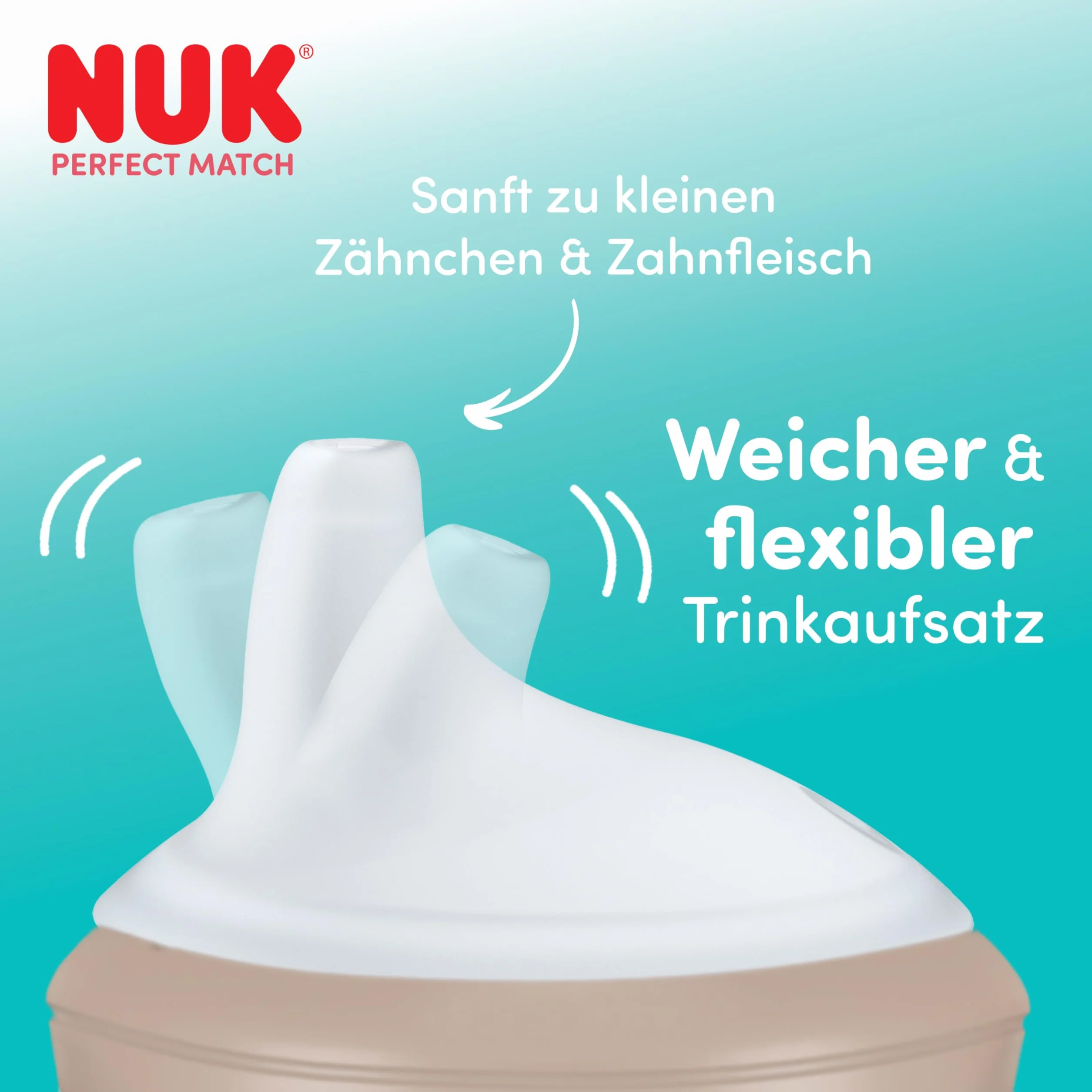 NUK Perfect Match Butelka dla uczących się | 6+ miesięcy | 150 ml | Kubek niekapek dla malucha | Antypoślizgowe uchwyty | Myszka Miki | 1 sztuka