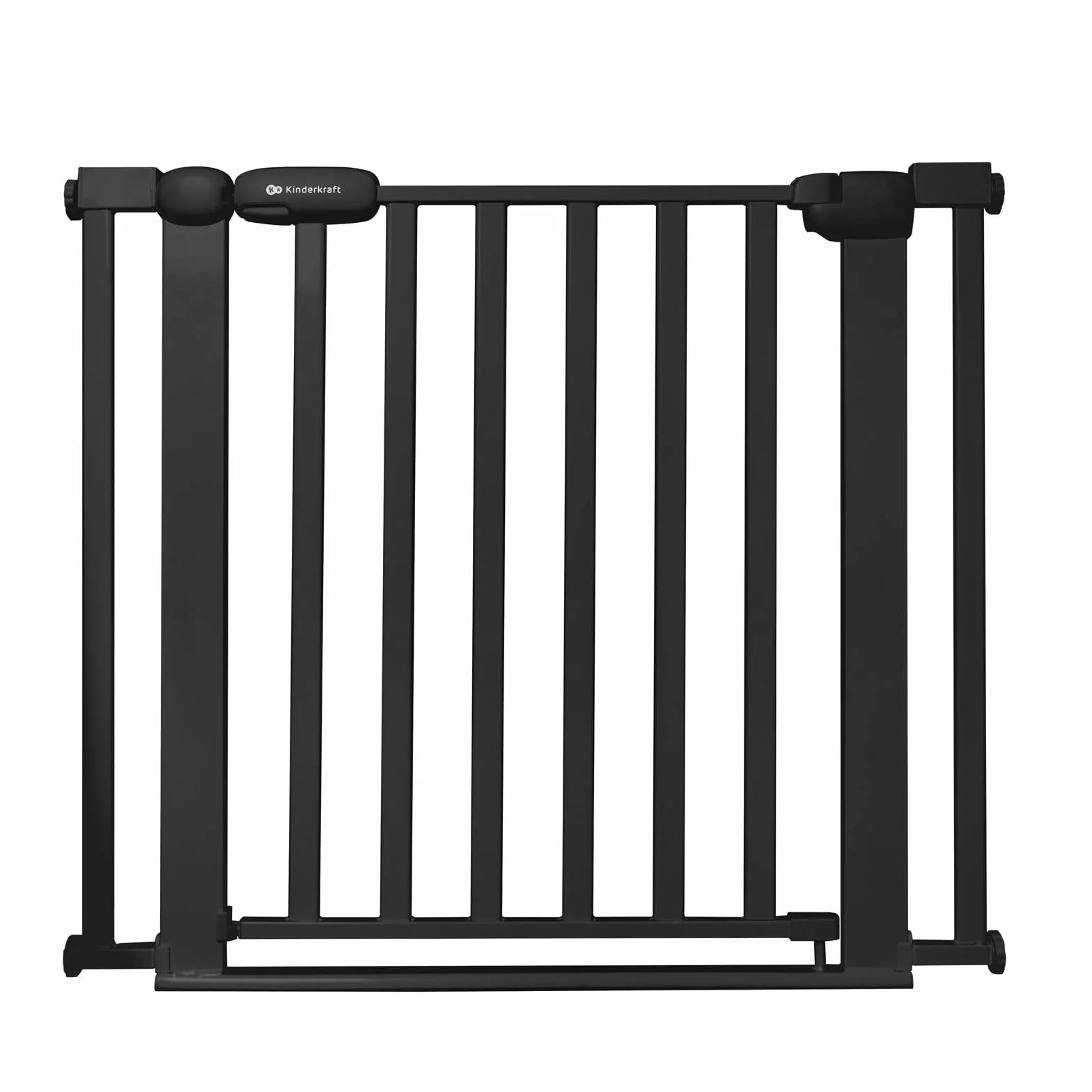 Kinderkraft LOCK&GO, Bramka Zabezpieczająca, Bramka na Schody, Dla Dzieci, otwierana 90 stopni, szeroka, regulowana, 75 do 103 cm, Mechanizm Dociskowy, Czarna
