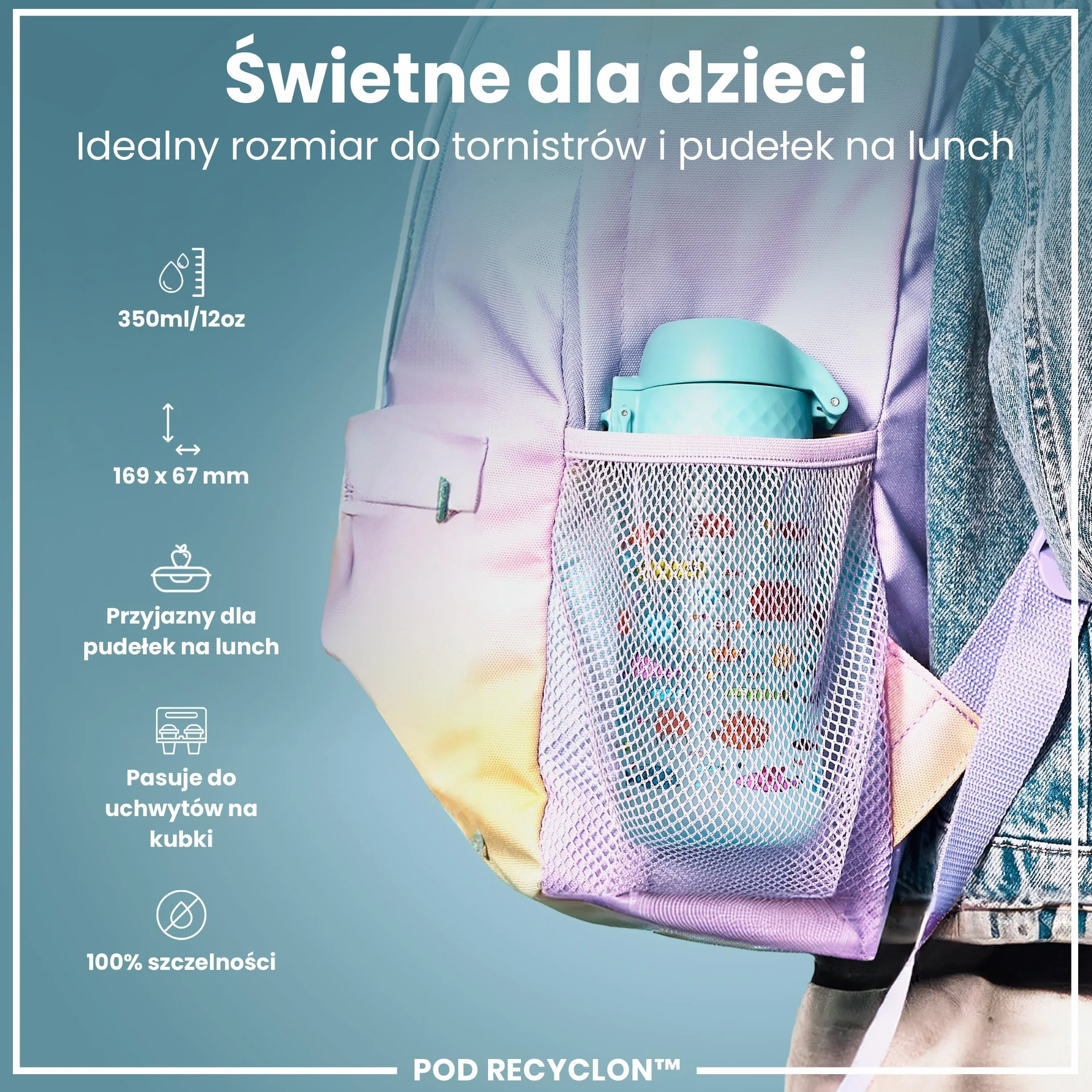 ION8 Butelka dla Dzieci 350 ml Szczelna Bez BPA Mycie w Zmywarce