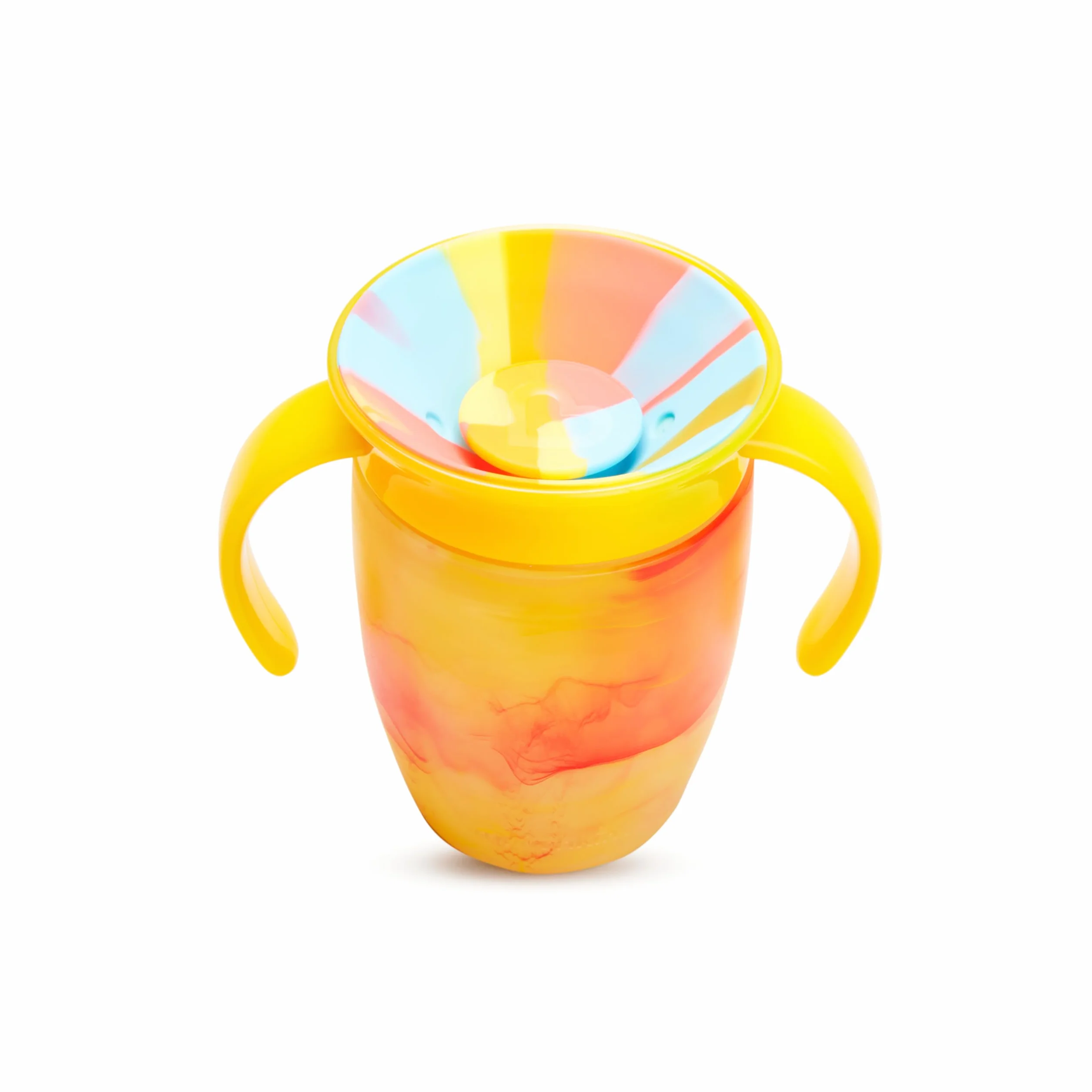 Munchkin Miracle 360 Baby Cups, kubek dla dzieci o swobodnym przepływie dla dzieci, kubek treningowy, bez BPA, butelka wody, 12 miesięcy, 10 uncji / 296 ml, 2 sztuki, żółty i różowy