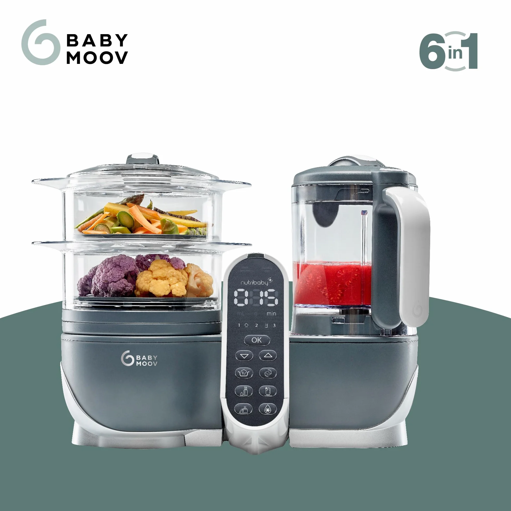 Babymoov Nutribaby (+) szary parowar blender 6 w 1