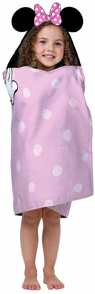 Jay Franco Myszka Minnie Mouse Ponczo z kapturem, 56 x 130 cm, 100% bawełna, dla dzieci