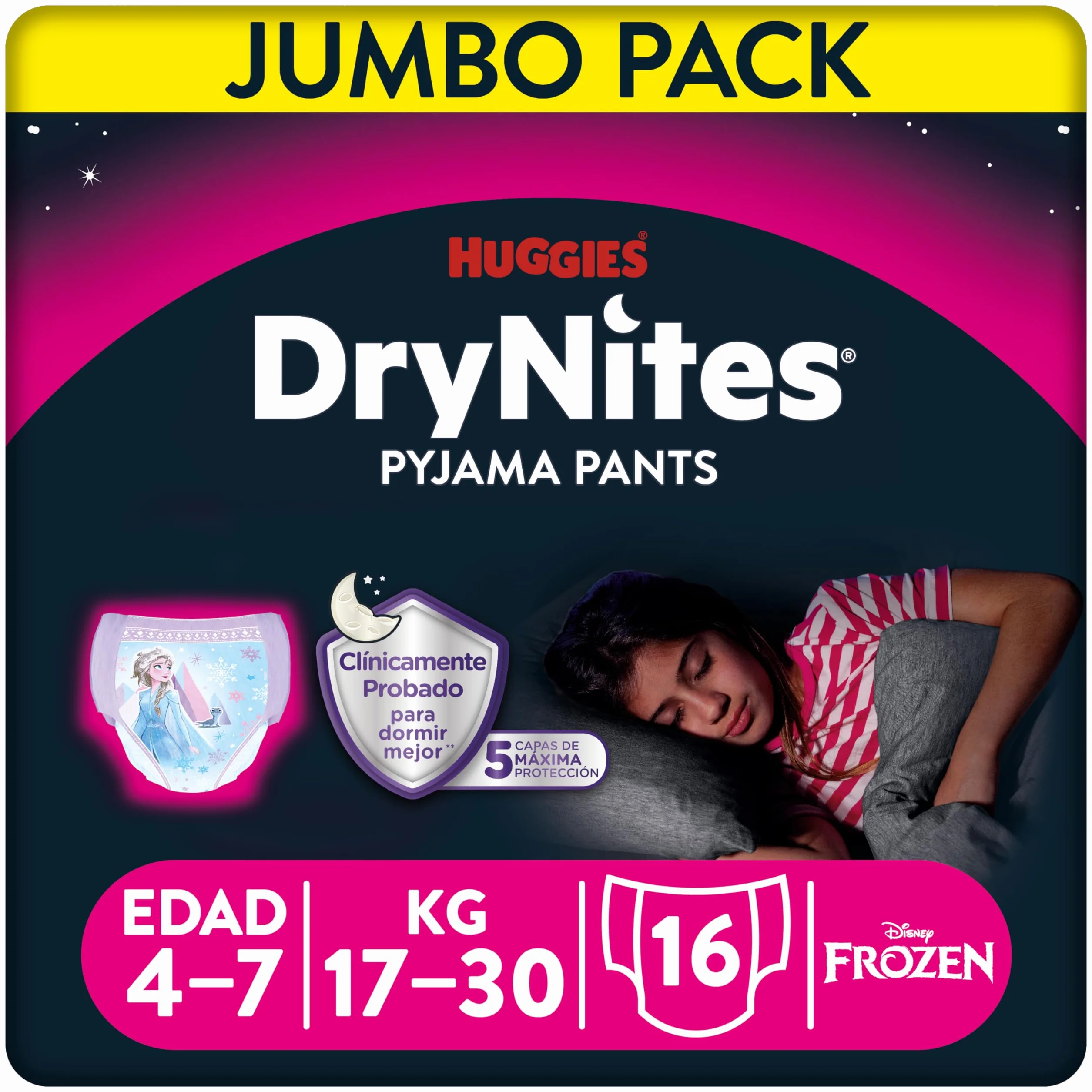 Huggies DryNites Dziewczynka 4-7 lat (17-30 kg) x16