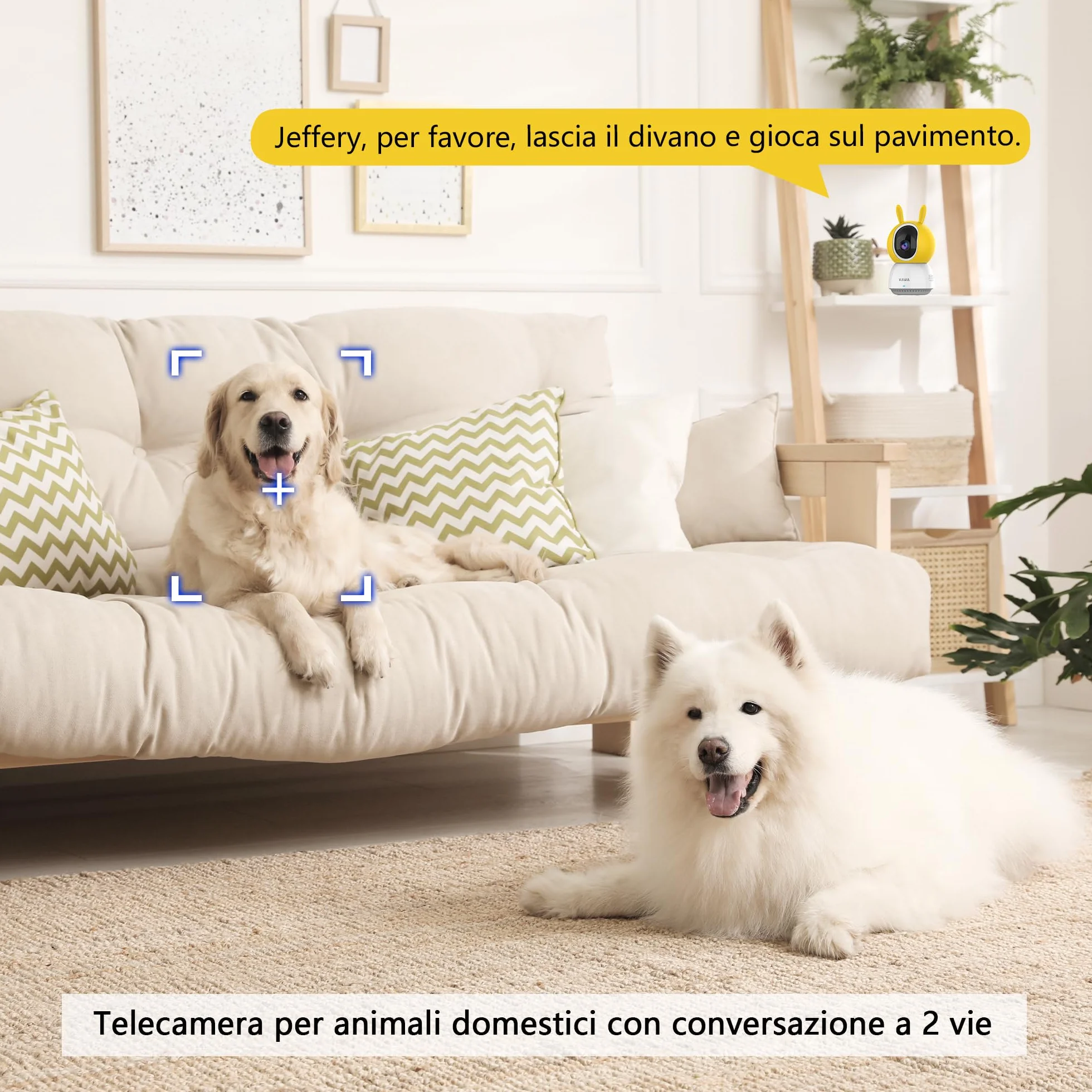 KAWA babyphone 2K WiFi 360° kamera IP z audio 2-drogowe, wykrywanie ruchu, chmura/karta TF