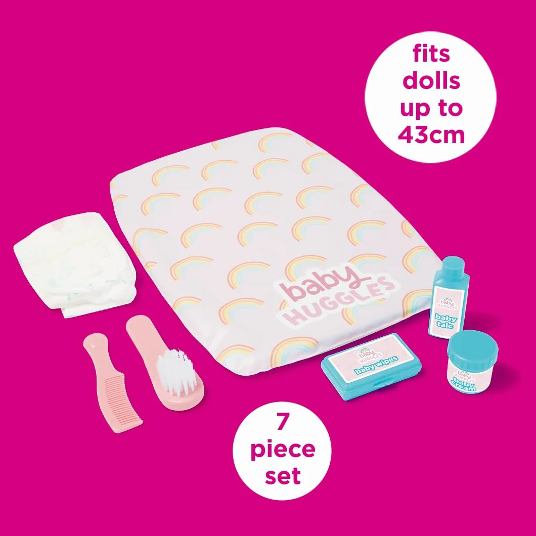 Casdon Changing Mat Set, Dolls Changing Mat & Care Set For Children Aged 3+, Includes Reusable Nappy, Brush, Pretend Talc & More!