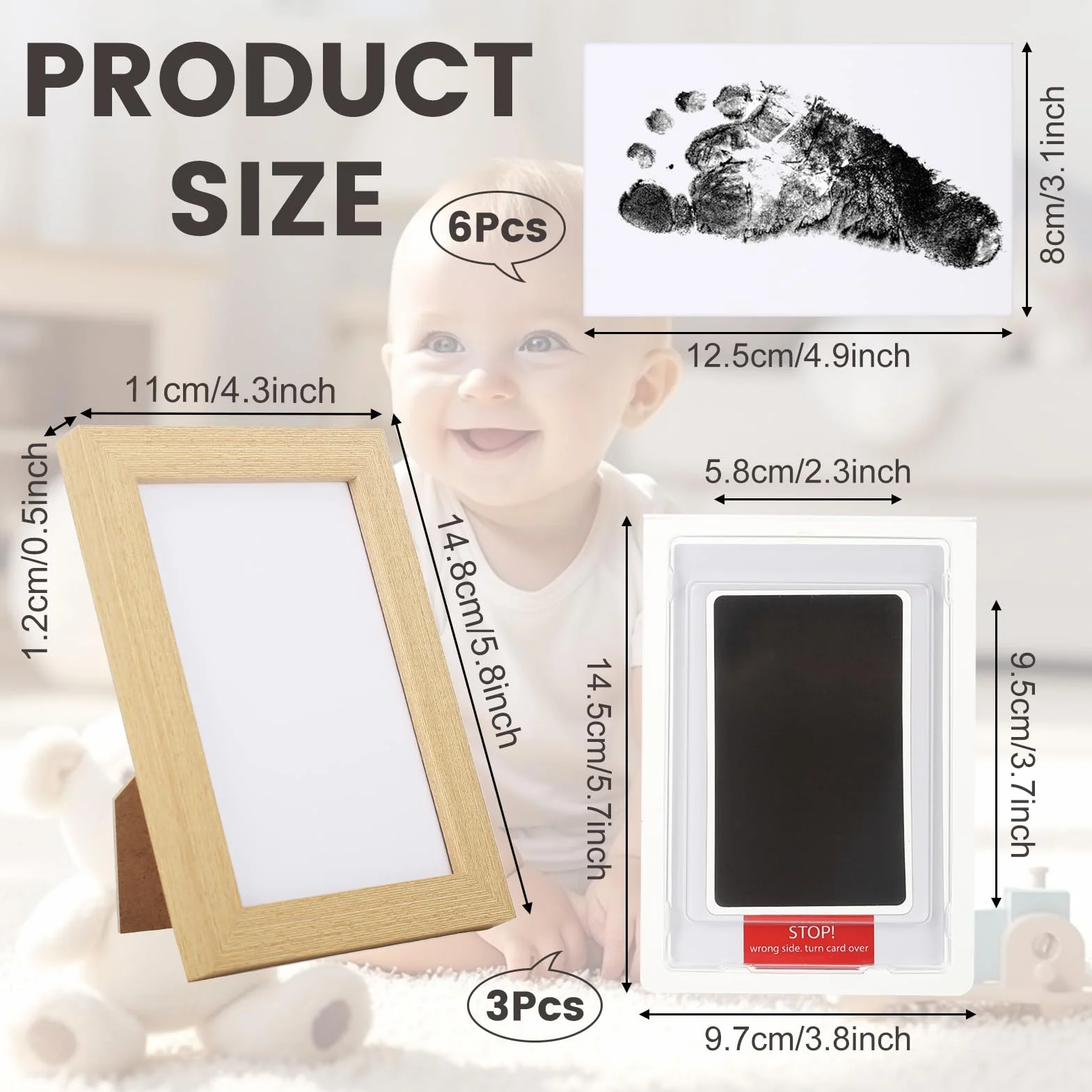 Clean Touch zestaw 10 sztuk poduszek do stempli, odcisk łapy, niemowlęta, noworodka, odciski dłoni dziecka, bez mycia, odciski palców psa, kota, dla zwierząt domowych