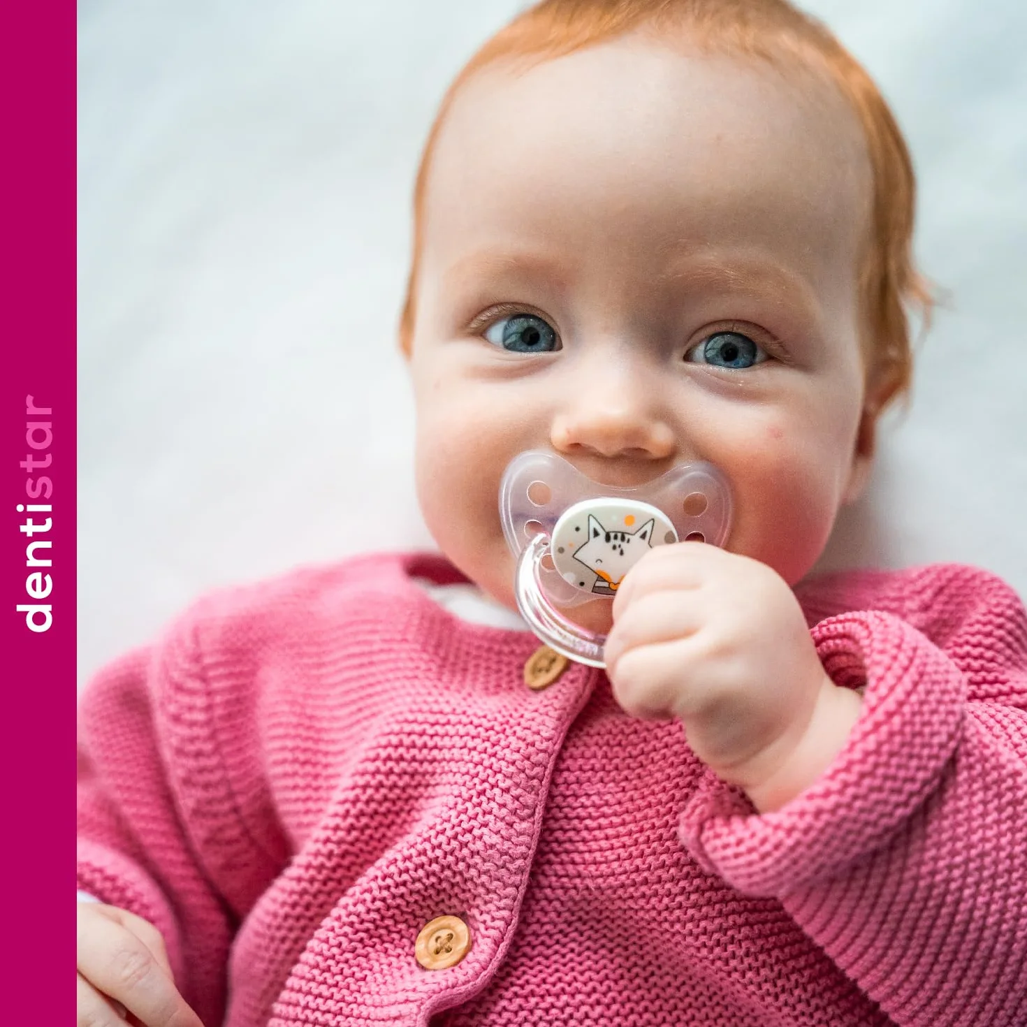 dentistar Zestaw 3 Smoczków Lateksowych - Rozmiar 3, od 14 miesiące - Przyjazny zębom i szczękom smoczek lateksowy z poziomem zębów - bez BPA - Wyprodukowano w Niemczech - Kwiat, Fioletowy