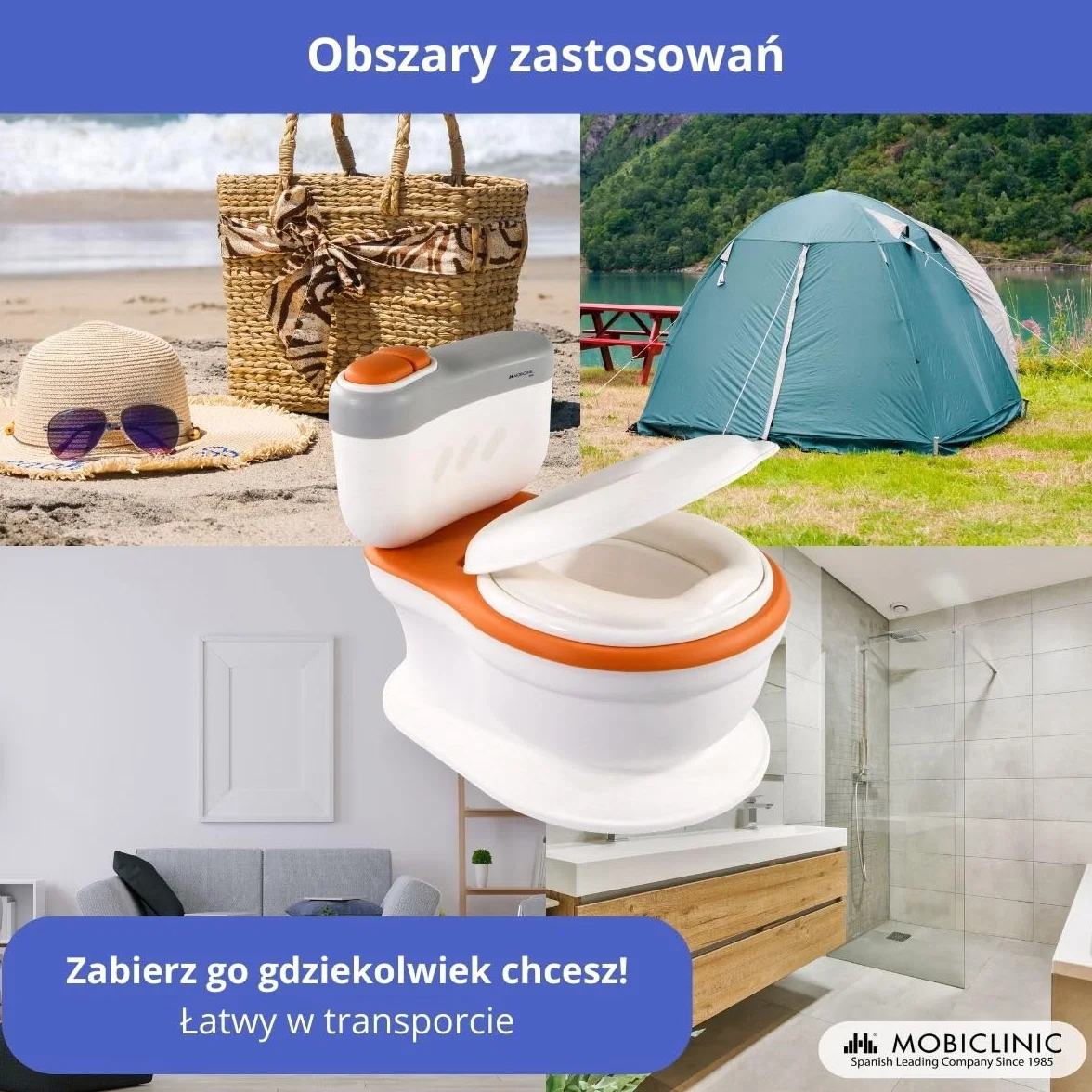 Mobiclinic® kids, Nocnik dla dzieci, Toikid, Wiek 1-6 lat, Z pokrywką, Dźwięk spłukiwania, Przegroda na papier toaletowy, Zasilany bateriami, Wyjmowana misa, Nieprzemakalne siedzisko