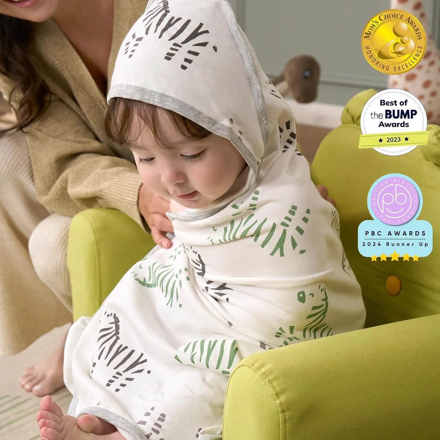 momcozy Ręcznik kąpielowy z kapturem dla niemowląt, zestaw 2 szt., ręcznik kąpielowy z kapturem i bawełnianym materiałem frotte, duży 90 x 90 cm, zestaw ręczników kąpielowych dla chłopców