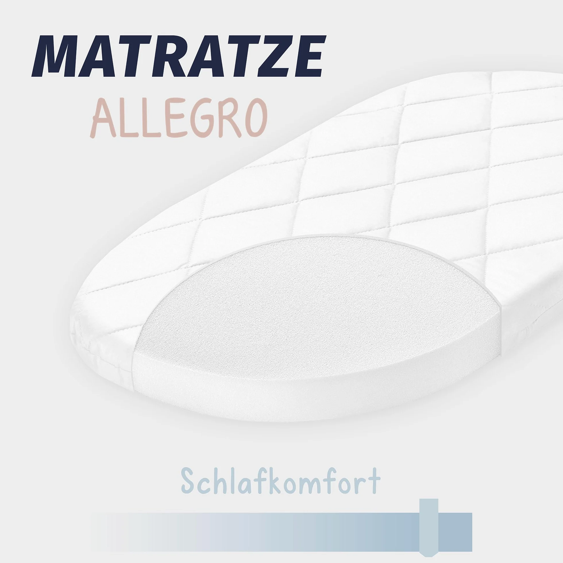 Zöllner Allegro Materac na wózek 78 x 36 cm, pianka poliuretanowa, biały, średni, 78 x 36 cm
