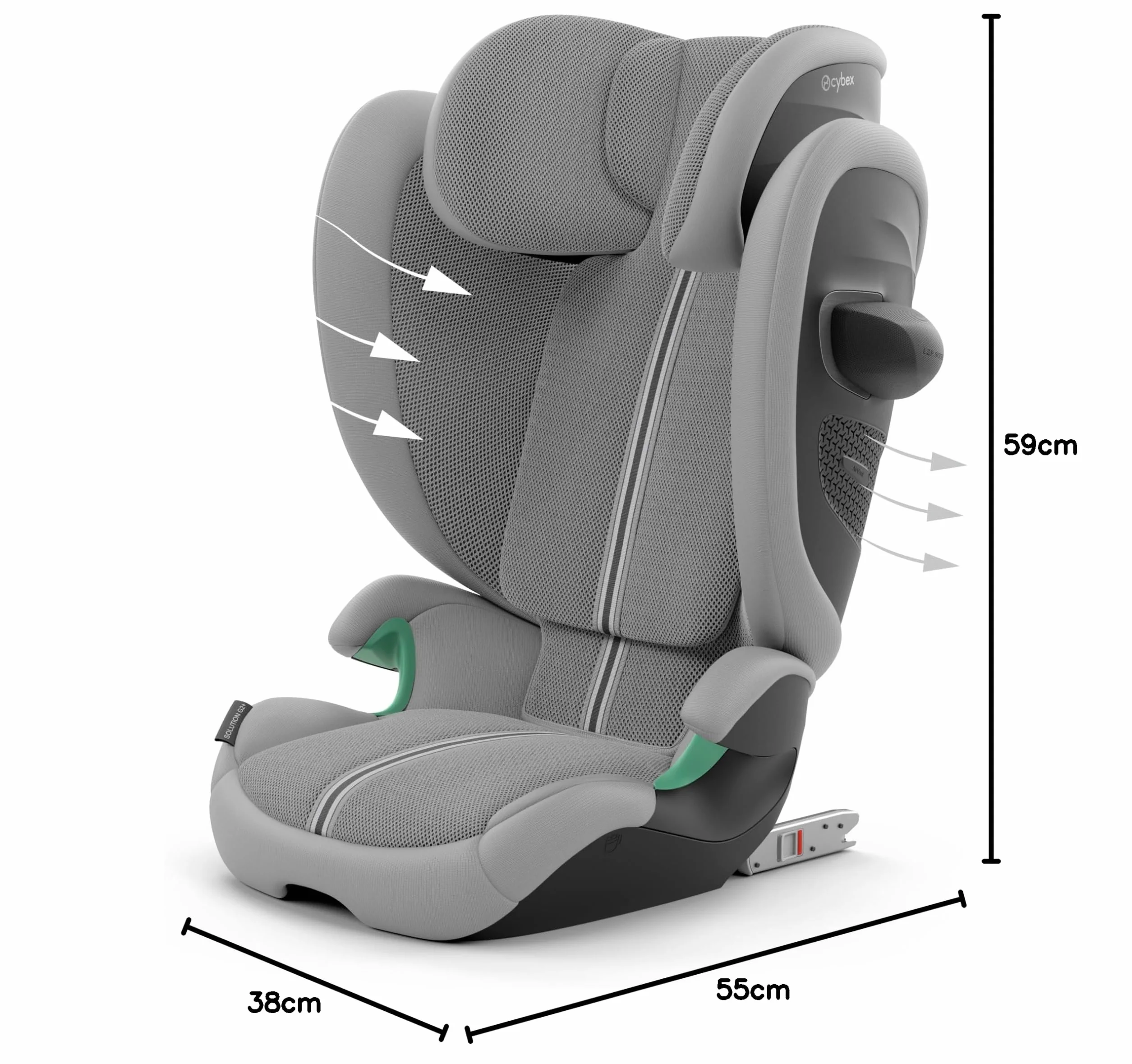 Cybex Solution G2 Plus/Stone Grey-mid grey PU1, Stone Grey, Plus, Solution G2