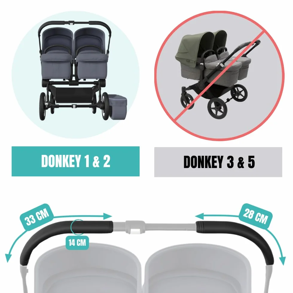 Skórzane pokrowce na kierownicę Bugaboo Donkey (nie zastępuje gumy)