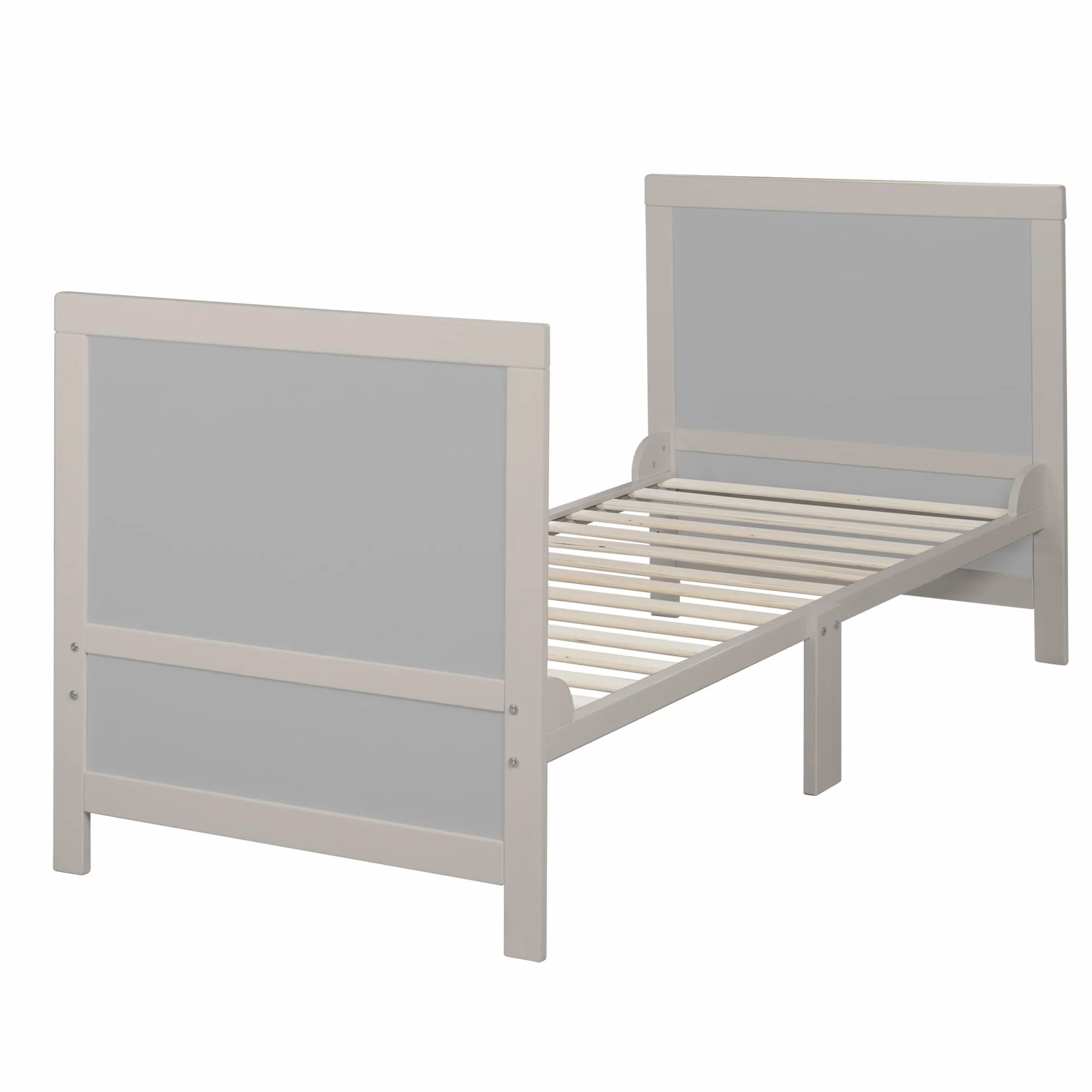 roba Łóżeczko EASY SLEEP 70 x 140 cm z wliczonymi narożnikami do przebudowy - Rośnie razem z dzieckiem, 3-stopniowa regulacja wysokości - 3 wyjmowane szczebelki - Drewno Naturalne/Szare