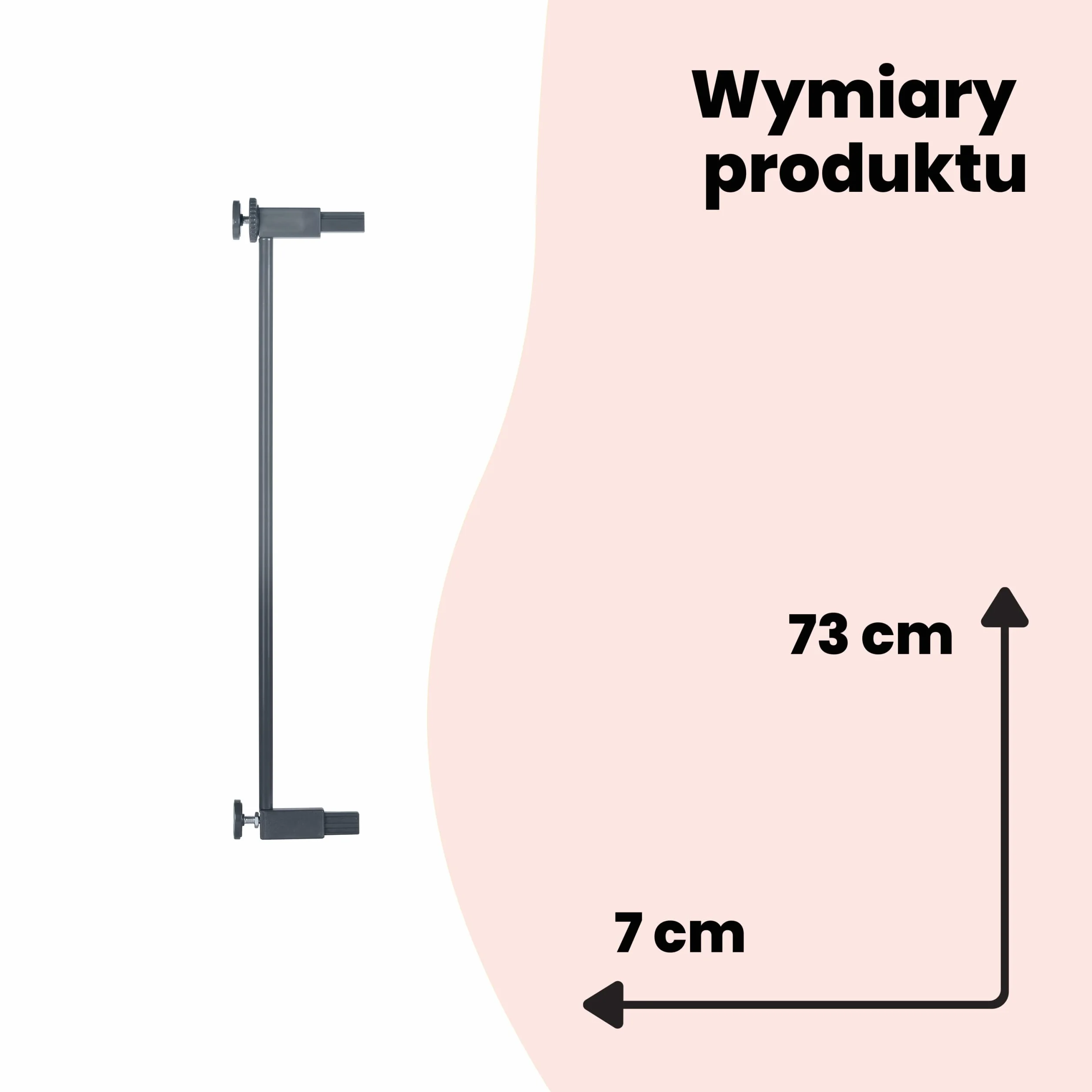 Safety 1st Easy Close Metal Rozszerzenie Bramki 7cm, bez Wiercenia, Łatwa Instalacja Rozszerzenia Bramki Schodowej, Rozszerzenie do Bramka Zabezpieczającej Montowanej na Wcisk, Kolor Czarny