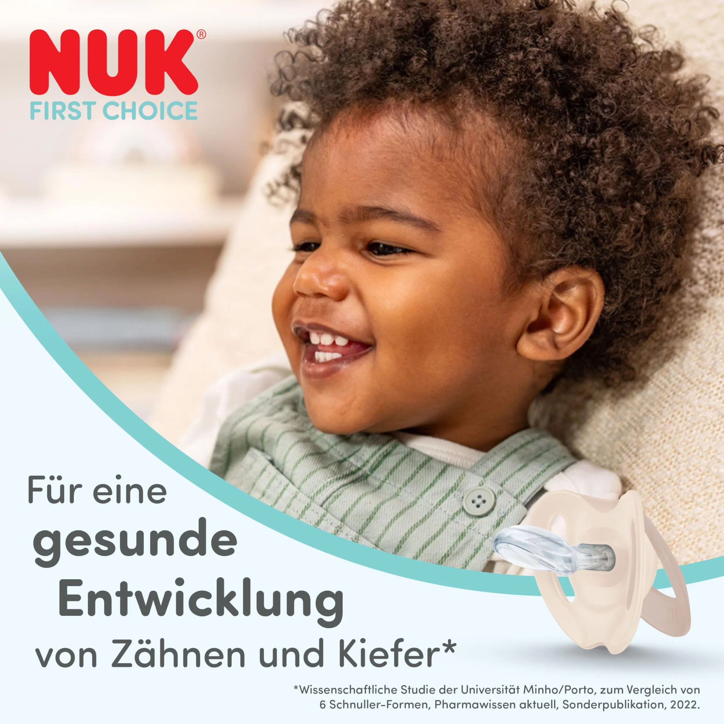 NUK First Choice Smoczki dla niemowląt | 18-36 miesięcy | Ortodontyczne smoczki uspokajające | Uspokajają 99% niemowląt** | Żółw i wieloryb | 2 sztuki