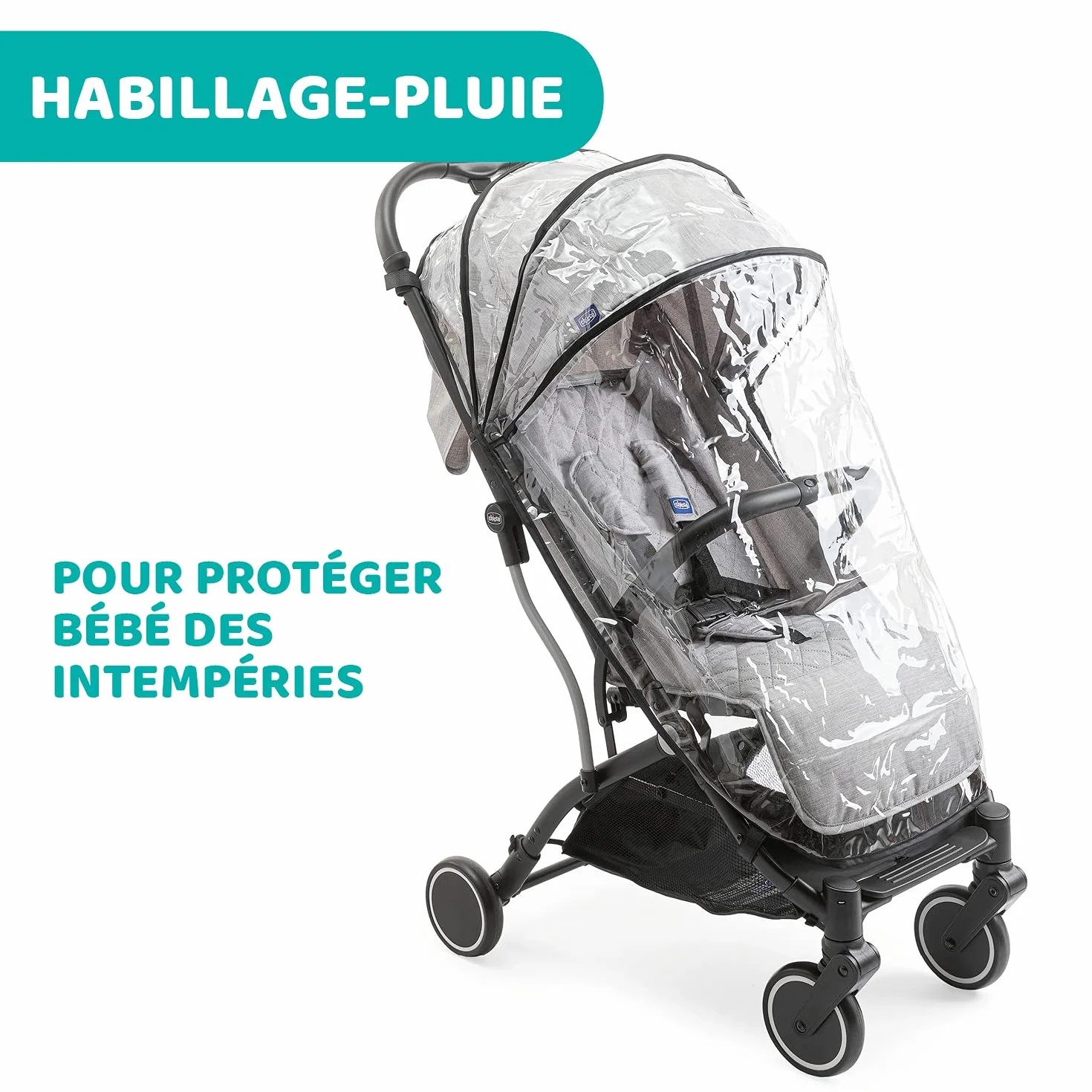 Chicco Trolley Me Lekki Wózek Spacerowy Dla Dzieci od Urodzenia do 15 kg, Rozkładane Oparcie, Składany jak Walizka, Kompaktowy Po Złożeniu, Koszyk, Okrycie Przeciwdeszczowe, Powiększana Budka