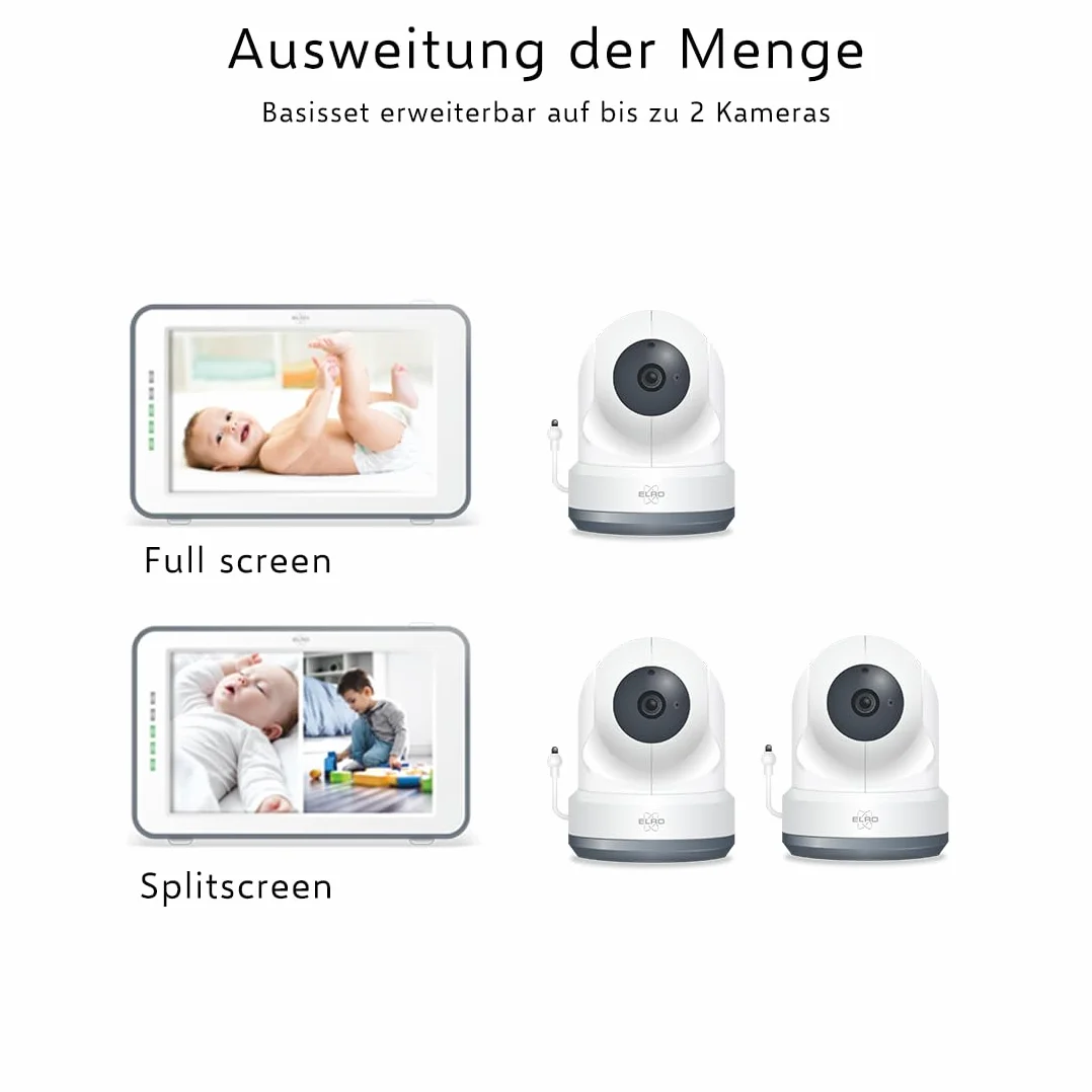 ELRO BC4000 Baby Monitor Royale Full HD niania elektroniczna z ekranem dotykowym 12,7 cm