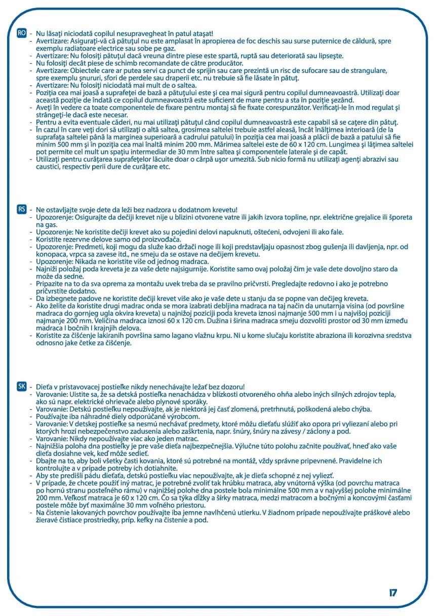 roba Łóżeczko składane Fold Up 60 x 120 - Składane łóżeczko dla niemowląt z drewna - 2-stopniowo regulowana wysokość - Oszczędne w miejscu łóżeczko z bariery na kółkach - Biały