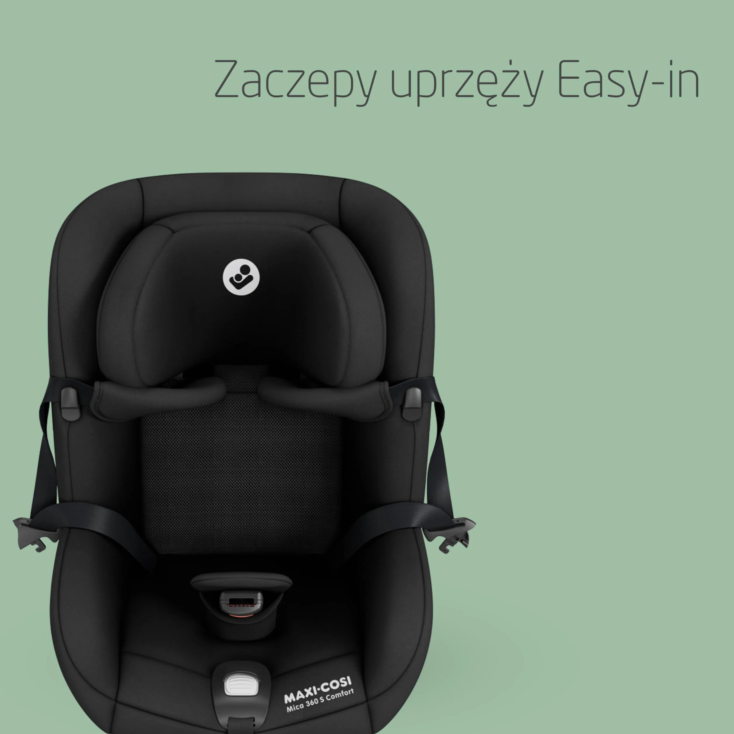 Maxi-Cosi Mica 360 S Comfort, Tkaniny przepuszczające powietrze, Fotelik samochodowy obrotowy 360, 0–4 lata (40–105 cm), Obracanie FlexiSpin, 5 pozycji odchylenia, Ochrony G-CELL, Authentic Black