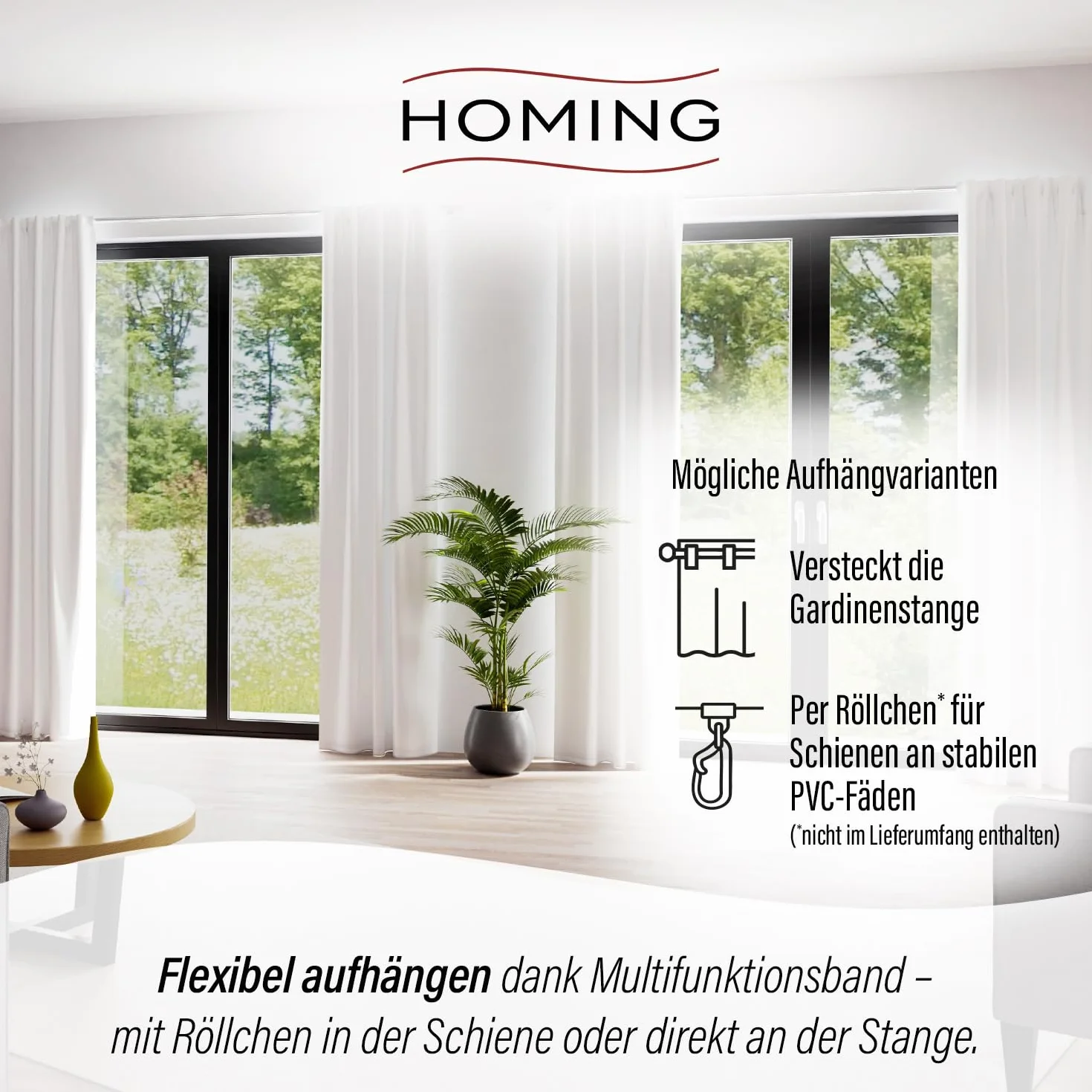 Homing blickdichter Akustik Verdunkelungsvorhang Uni Gardine Weiss Hellgrau Vorhang Wohnzimmer Schlafzimmer Kinderzimmer Dekostoff(1Stück) 245 x 140 cm (HxB), 5485-69