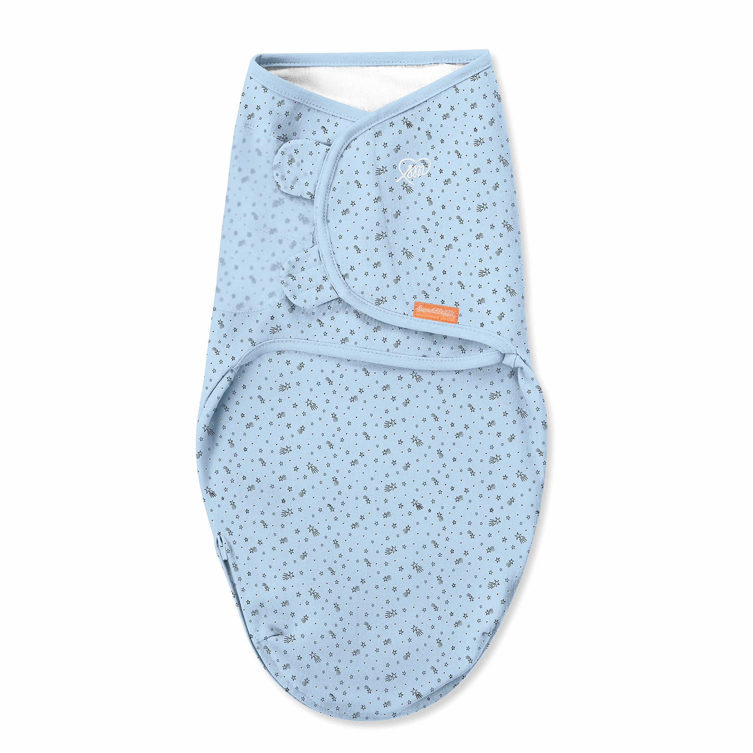 Swaddleme Easy Change Swaddle - Rozmiar mały/średni 0-3 miesiące, 1 (Shooting Stars) - Łatwy w użyciu dzięki dolnemu zamkowi błyskawicznemu, zmień pieluchę bez rozpakowywania dziecka