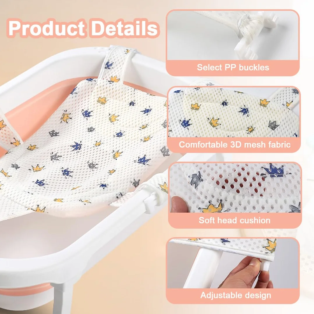 Regulowane siedzisko Baby Bath netto, poduszka do kąpieli dla noworodka, podkładka łazienkowa, mata łazienkowa, wkładka do siedzenia kąpielowego, poduszka antypoślizgowa dla niemowląt