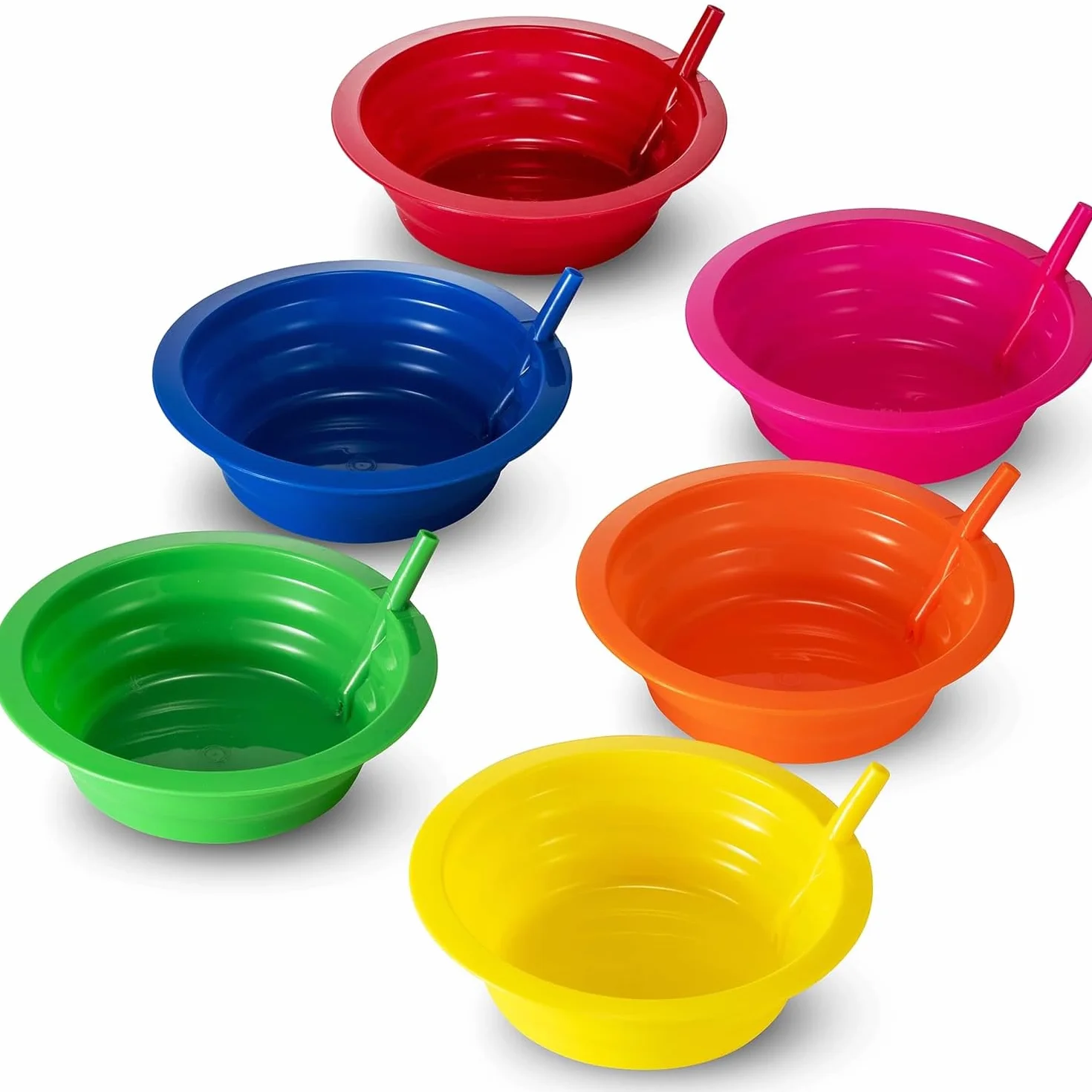 Plastikowe miski na płatki ze słomkami dla dzieci 170-590 ml bez BPA