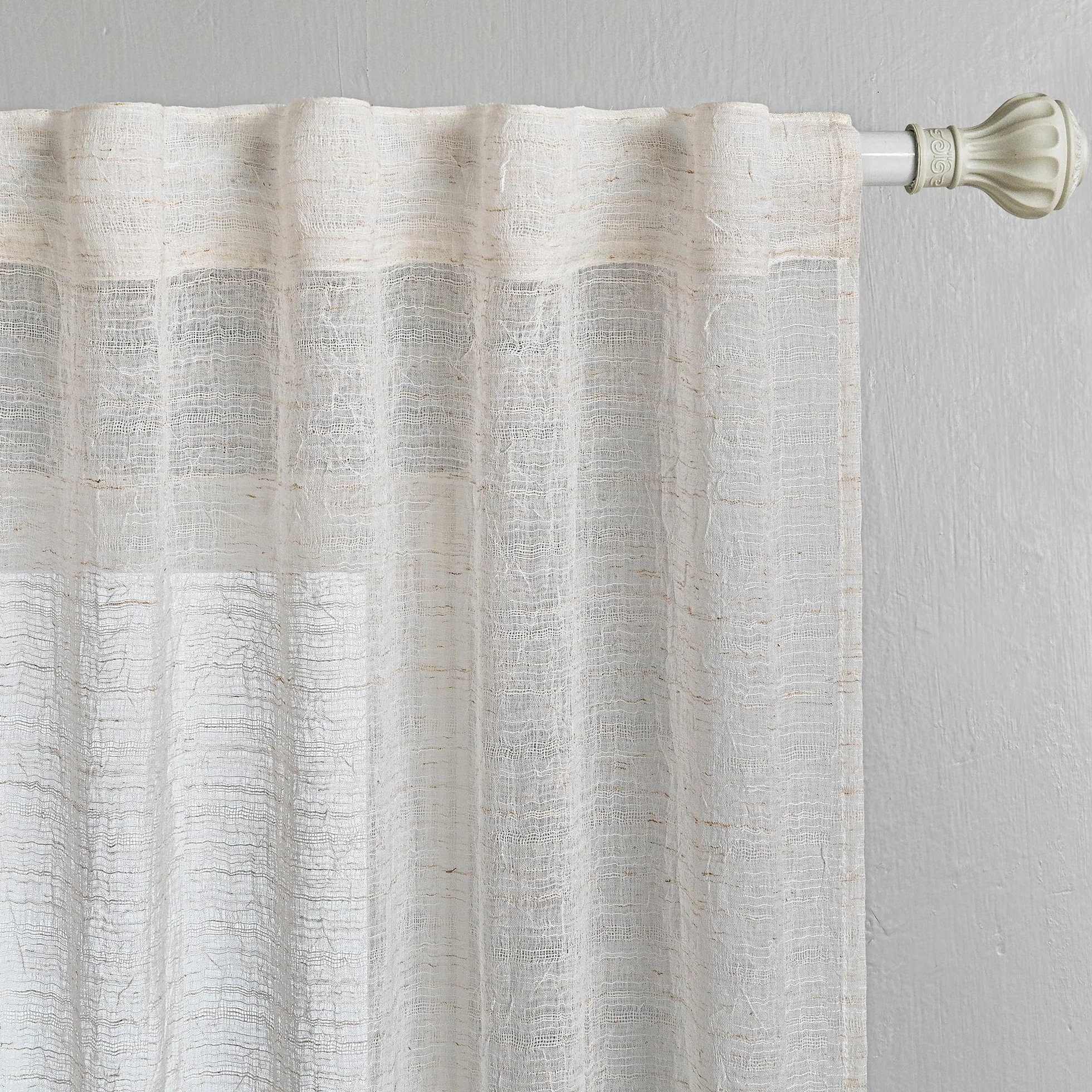 Zasłony Boho 2-częściowy Zestaw Półprzezroczyste Plisowane 245x140 cm Beżowe