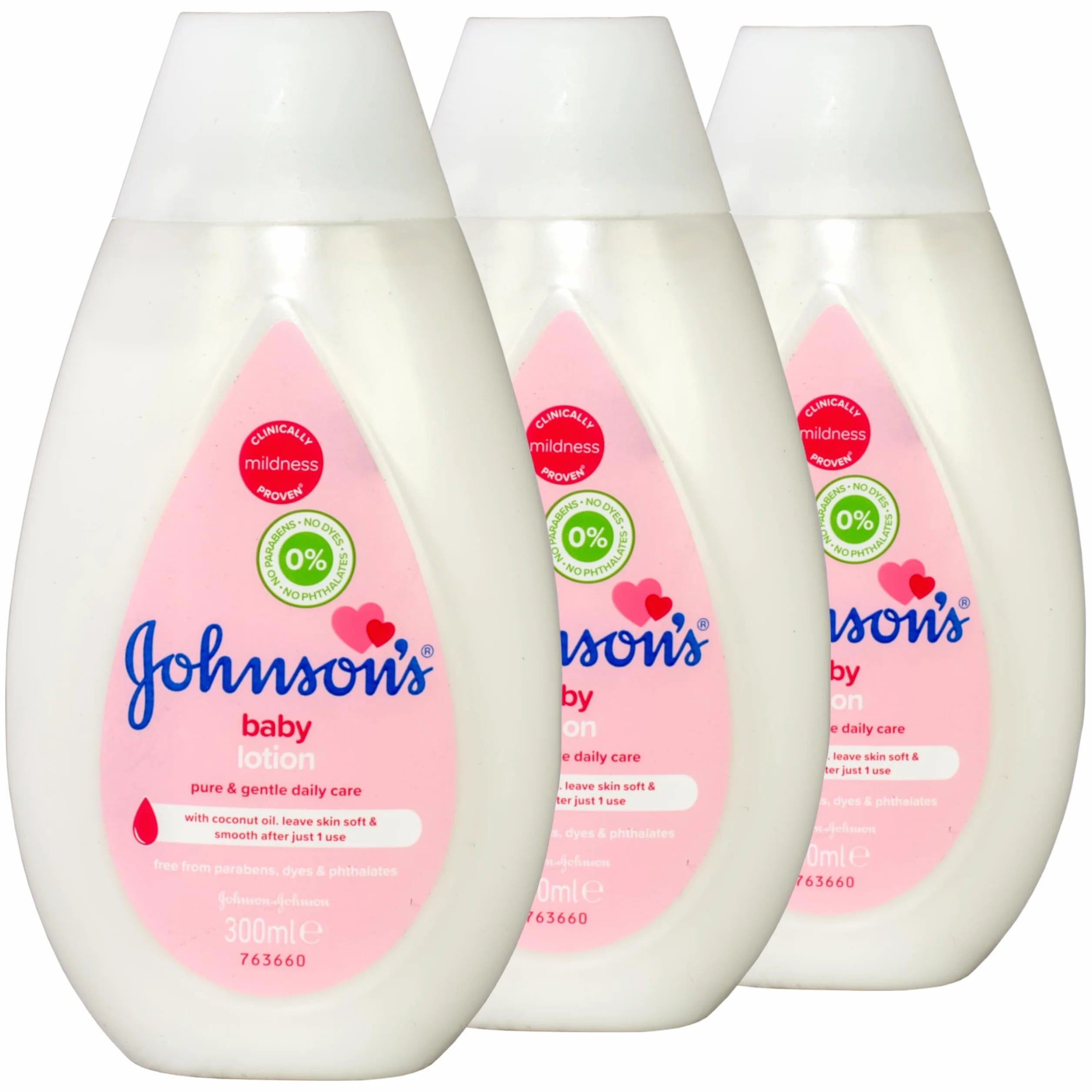 Johnson's balsam dla niemowląt, 300 ml, czysta i delikatna pielęgnacja, 3 sztuki