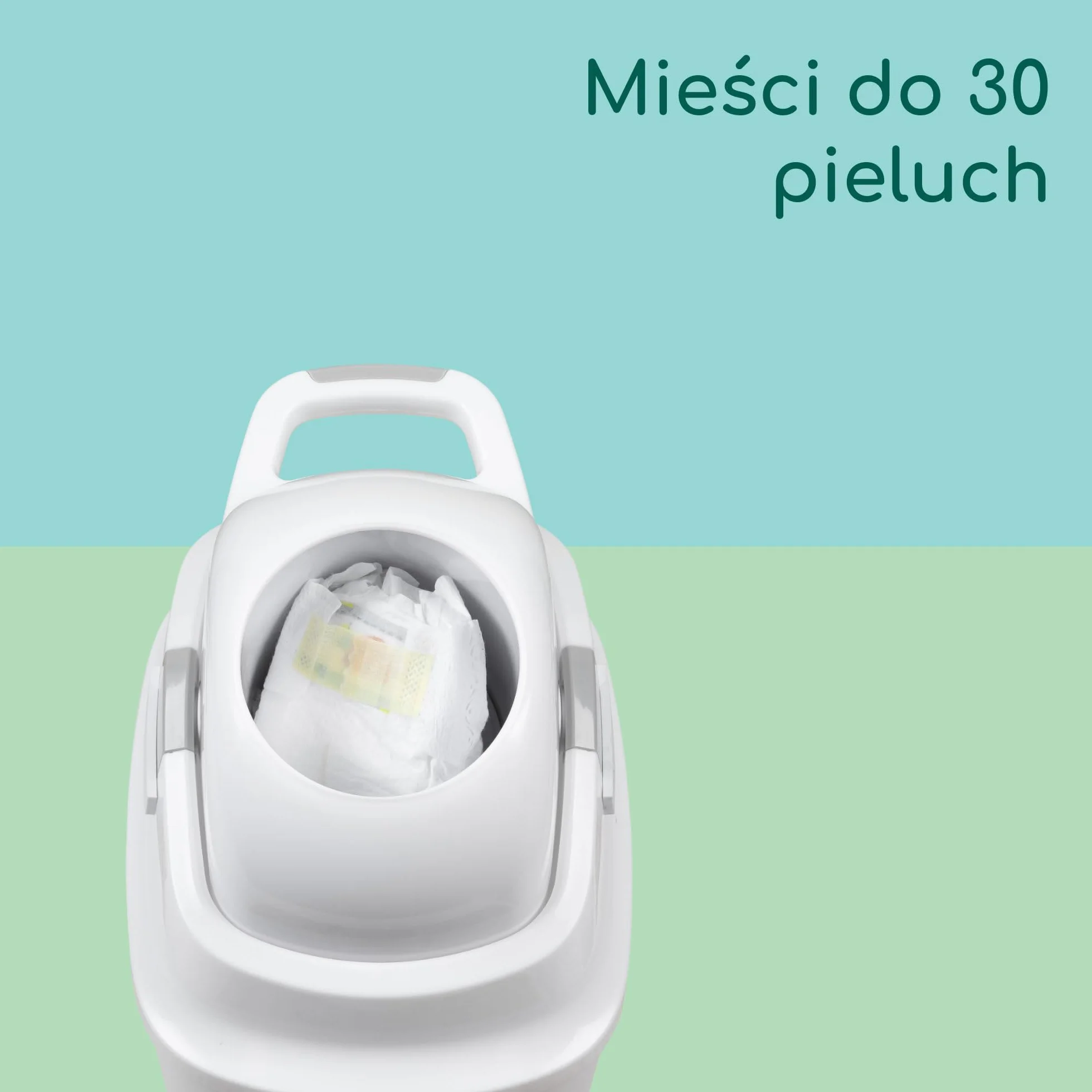 Bebeconfort Bezzapachowy Pojemnik na Pieluchy Rozmiar L, Pojemnik na Pieluchy, Pasuje do Wszystkich Worków na Odpady, Mieści do 30 pieluch, Obsługa Jedną Ręką, Poręczne Wymiary, Łatwo się Czyści, Grey