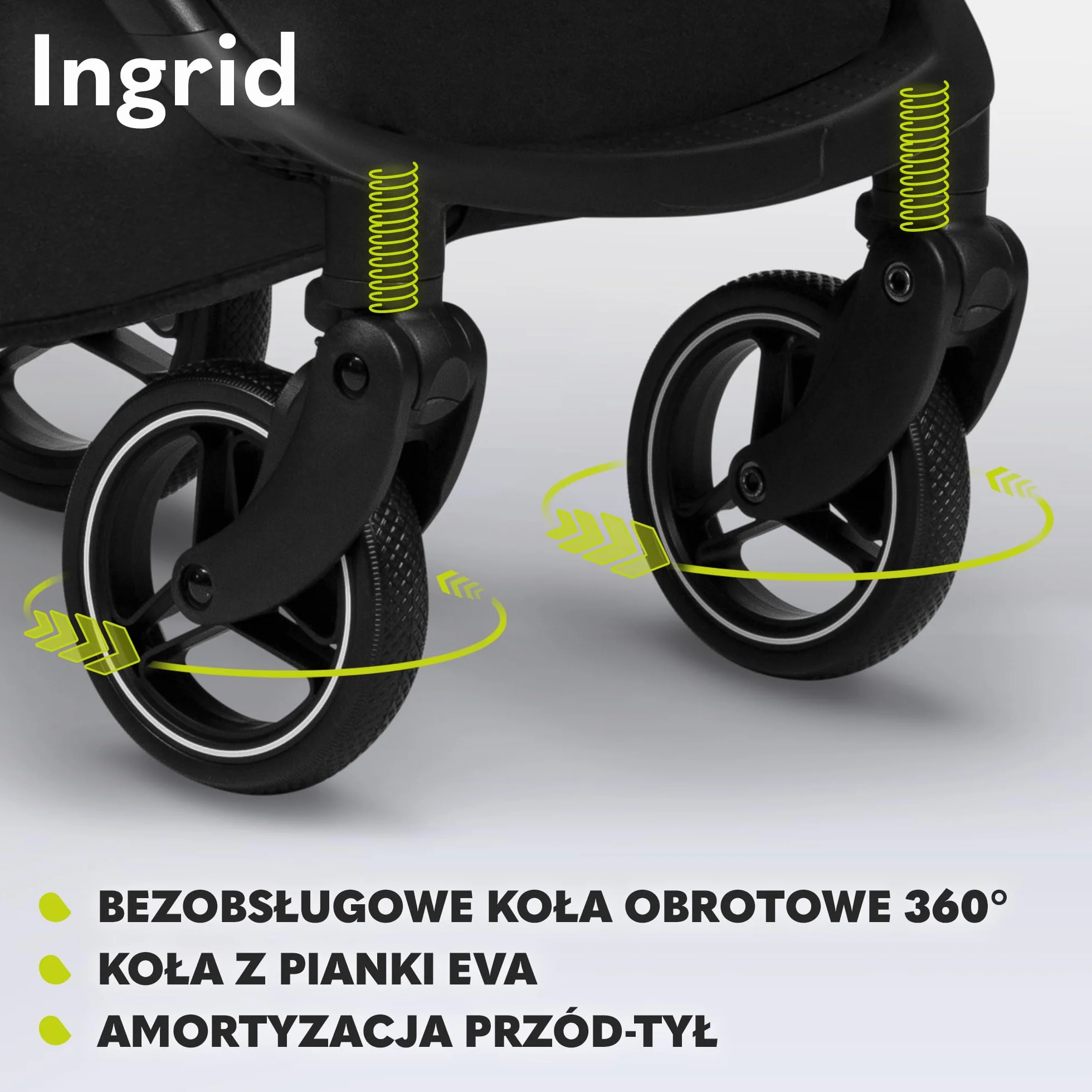 LIONELO INGRID Spacerowy Wózek Dziecięcy do 22 kg od 6 m do 4 lat Duże Obrotowe Koła 360° Pełna Amortyzacja Składany Jedną Ręką Regulacja Oparcia i Podnóżka Duży Kosz Daszek XXL (Beżowy)