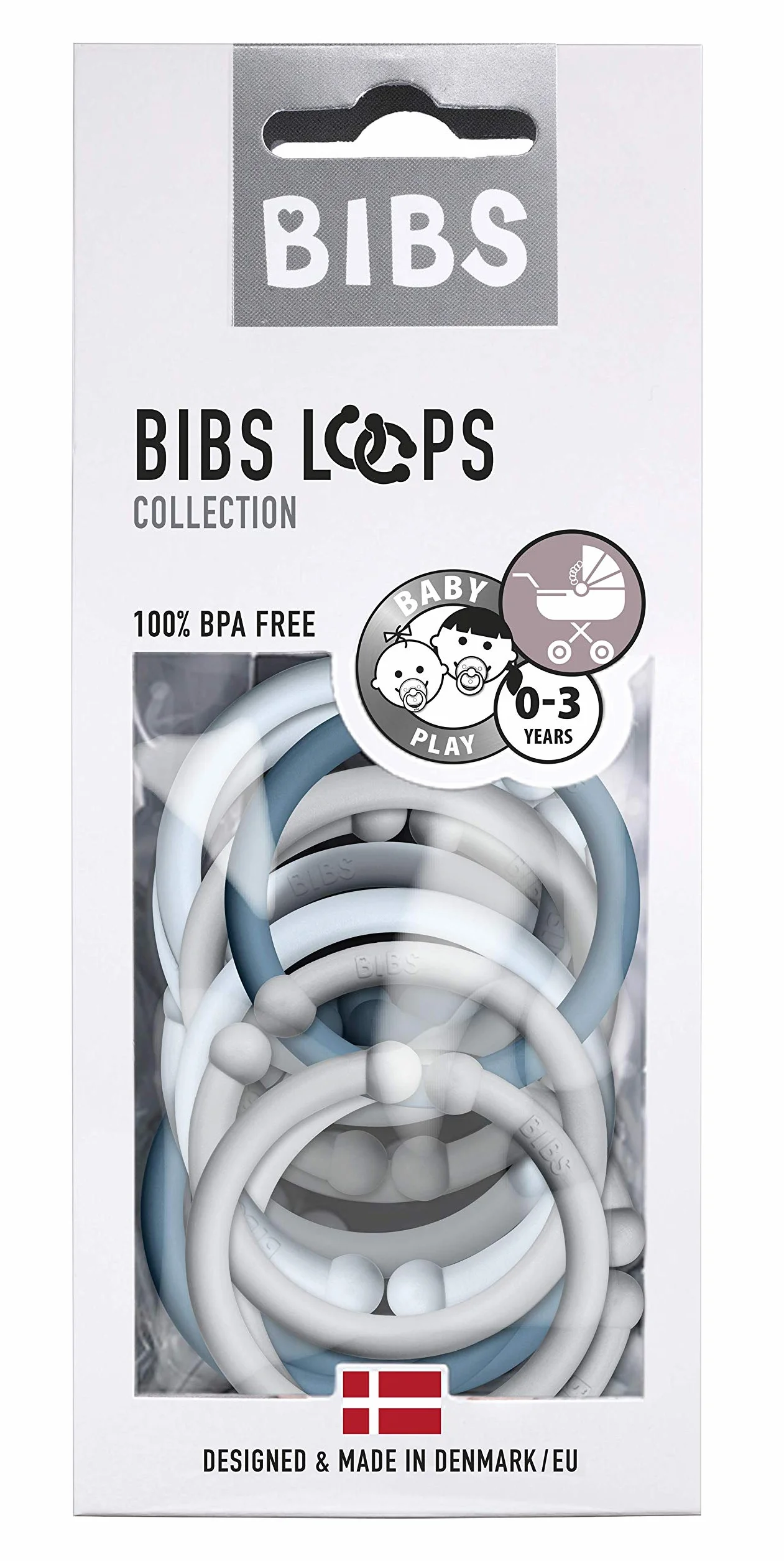 BIBS Zawieszki 12 szt. Bez BPA Cloud Baby Blue Petrol