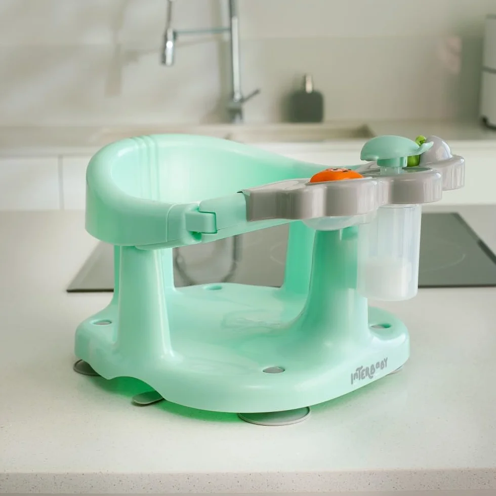 Fotelik do kąpieli dla niemowląt Interbaby | Mocowanie Przyssawki antypoślizgowe | Krzesło do kąpieli dla niemowląt Wygodne, bezpieczne, ergonomiczne | Fotel do kąpieli i prysznica dla niemowląt > 5