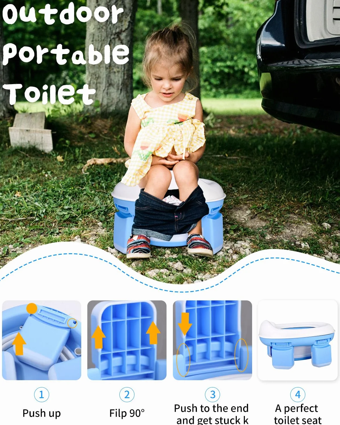 Pisuar Portatil Dzieci Składany 3 w 1,składana deska sedesowa Baby Potty, siedzisko treningowe,składana toaleta dla dzieci,do użytku wewnątrz i na podróż,z jednorazowymi wkładkami nocnikowymi