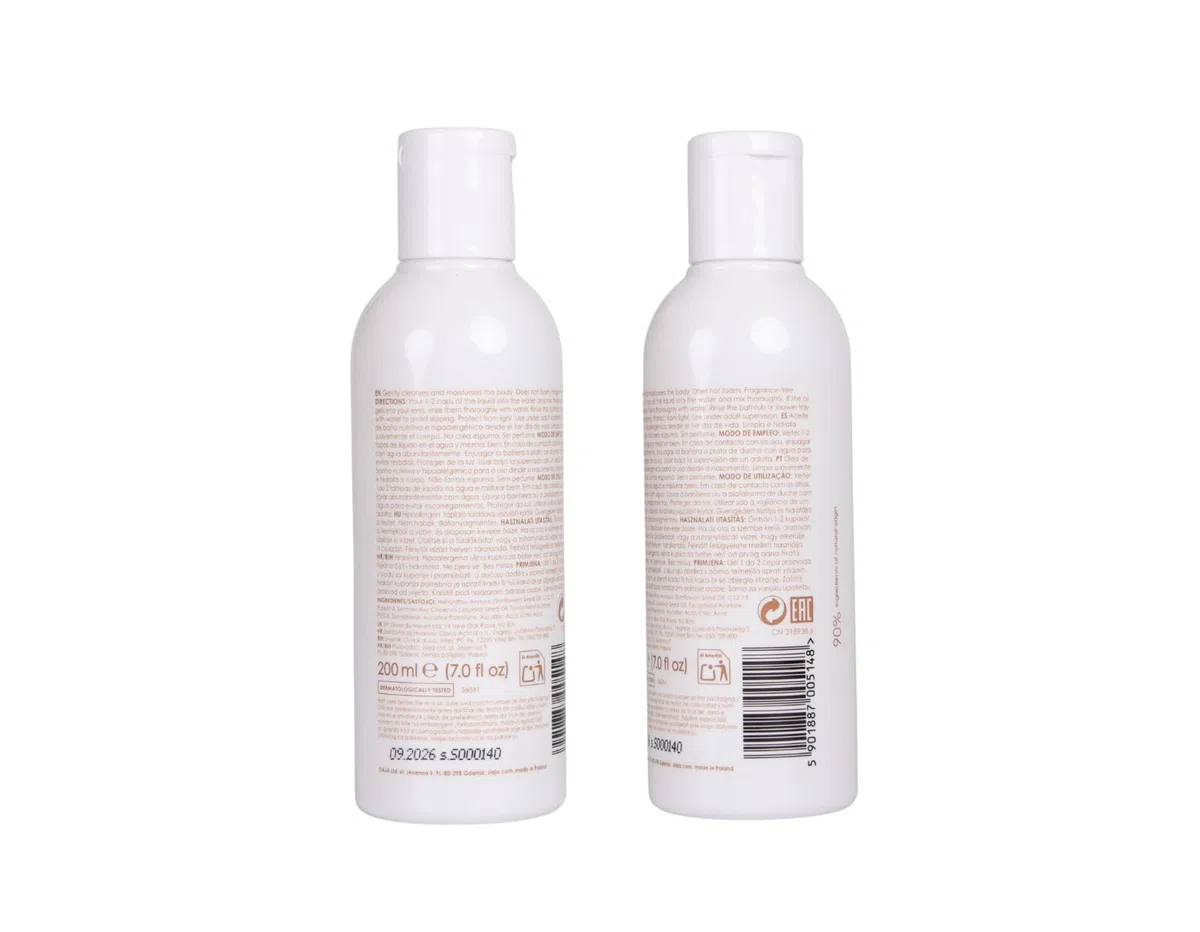 BABY & DZIECI Odżywczy Olejek Do Kąpieli Hipoalergiczny | Bez perfum | Noworodek | 90% Naturalne Składniki | Czyści i Nawilża Bez Piany ZIAJA MED