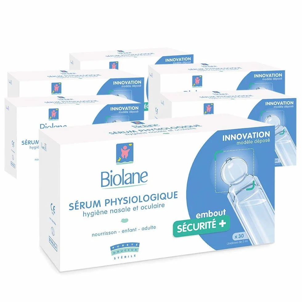 Zestaw 6 puszek fizjologicznych serum Biolane, bez perfum