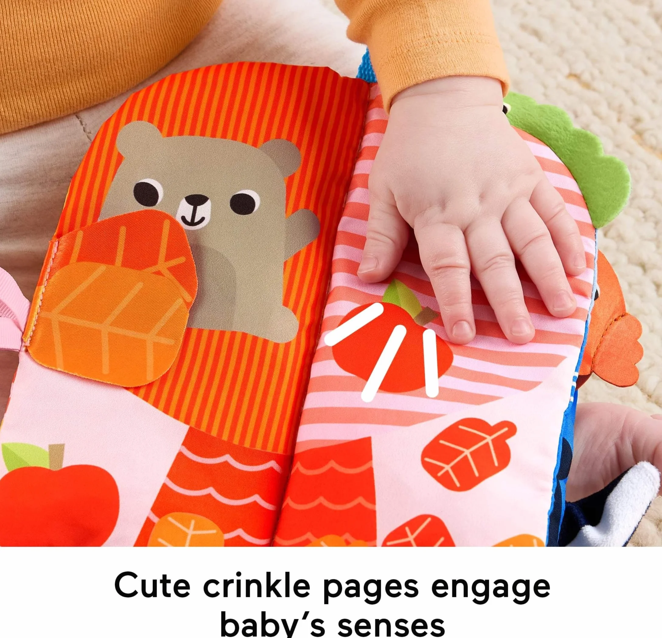 Fisher-Price Miękka książeczka sensoryczna Pory roku JKP53 4 strony zabawka dla noworodków i niemowląt