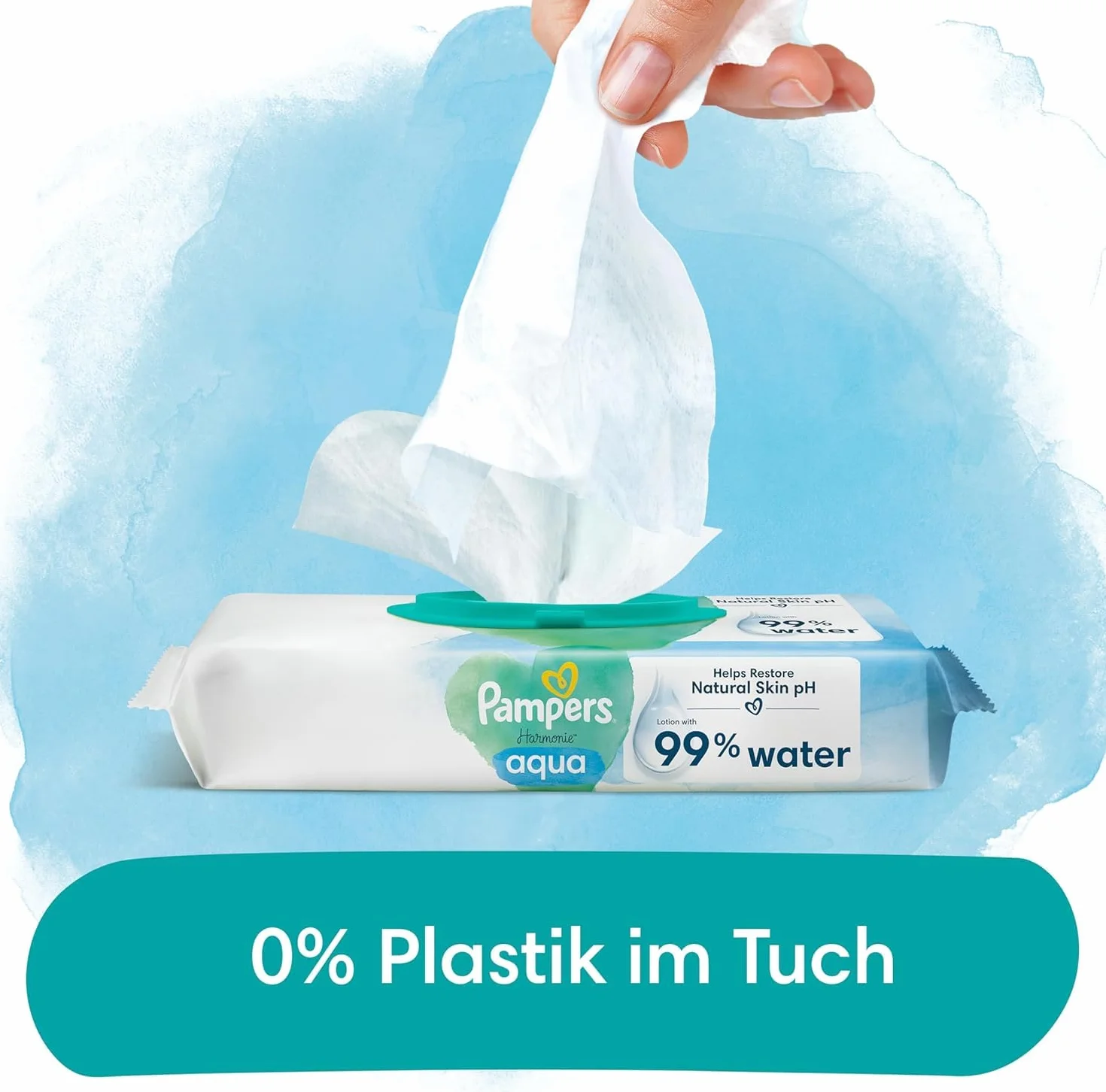 Pampers Aqua Pure Baby Chusteczki Nawilżane Białe
