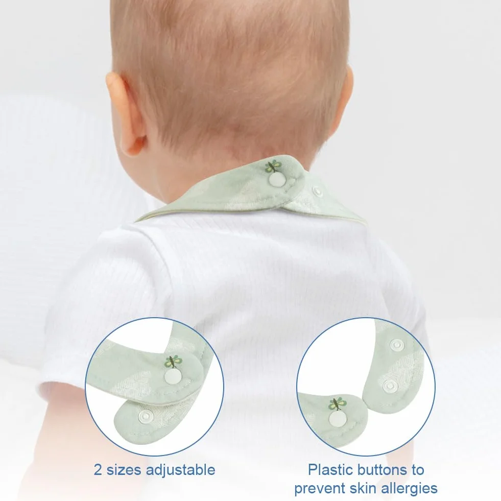 Vicloon Śliniaki dla niemowląt, śliniaki, Bandana dla niemowląt śliniaki, super chłonne, z regulowanymi zatrzaskami, zestaw śliniaków dla noworodków unisex w wieku 0-36 miesięcy