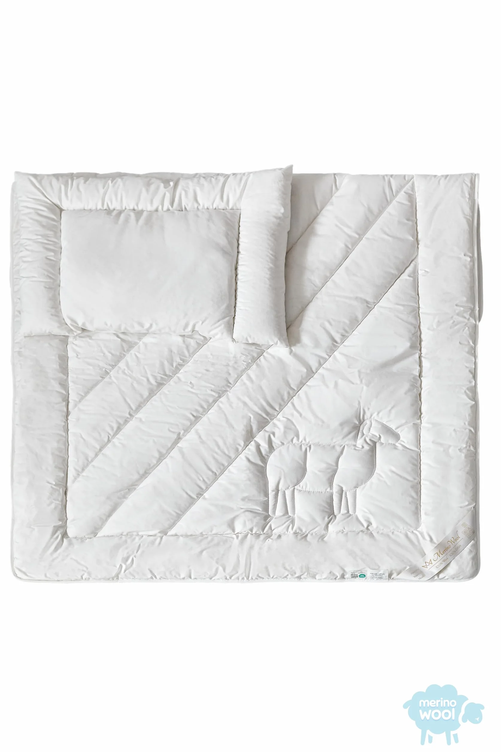 Merino Wool Kołdra dziecięca 90 x 120 cm bawełniana + wełna, Naturalna kołdra 8-10 tog 500 g/m2 naturalna pościel doskonała inwestycja w osobisty komfort Twojego dziecka.