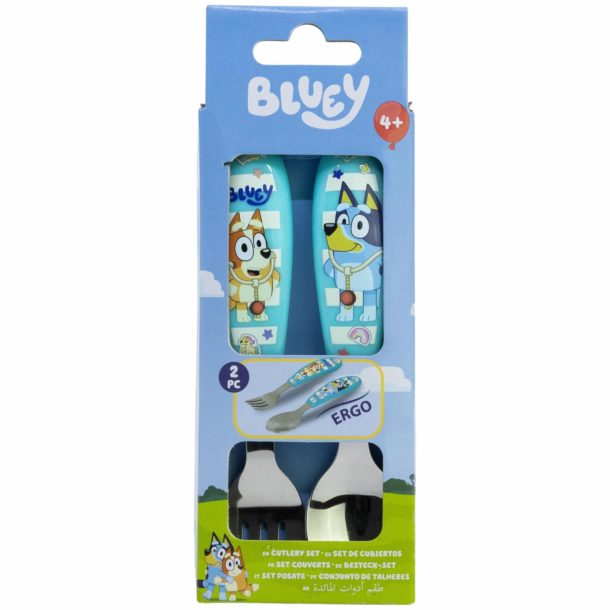 ZESTAW 2 METALICZNYCH POKRYWKÓW (ŁYŻKA I WIDEŁKO) BLUEY