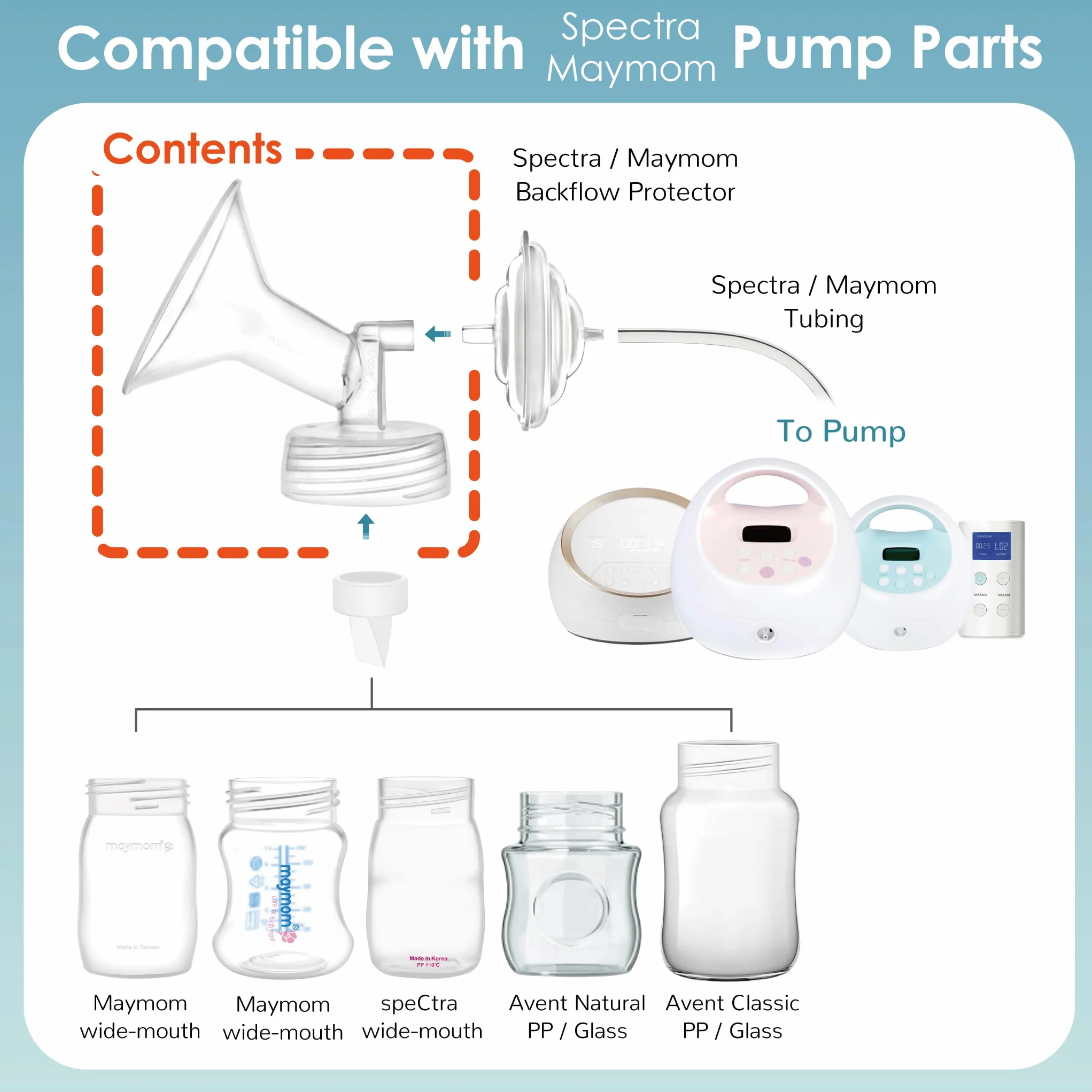 Maymom 17mm Flange and Duckbill Valve Compatible with Spectra S1 Spectra S2 Breastpump Not Original Spectra S2 Accessories Not Original Spectra Pump Parts Replace Spectra Duckbill Valve and Flange