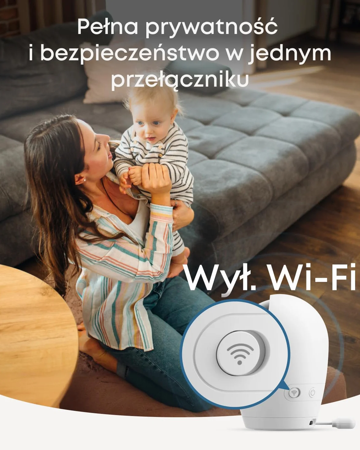 Kamera dziecięca eufy E20 z kamerą 2K HD, wyświetlaczem 5” 720p, hybrydowym Wi-Fi i bez połączenia Wi-Fi, obrót i pochylenie, 4-krotny zoom, ANR, inteligentne alerty