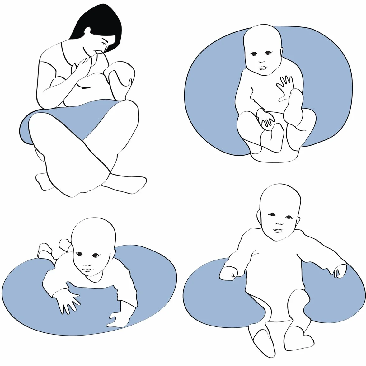 Motherhood Ergonomiczna Poduszka do Karmienia Szary 54 x 36 x 16 cm