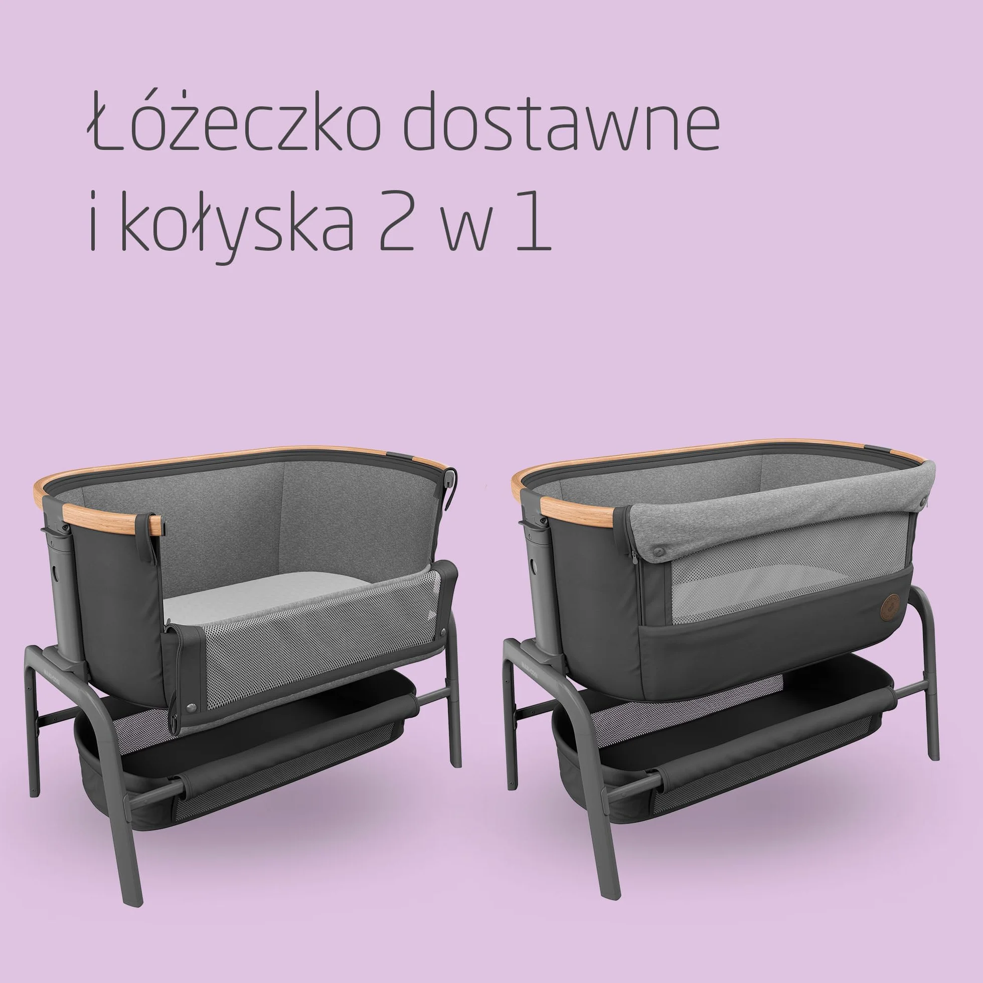 Maxi-Cosi Iora Łóżeczko Przystawka Co-sleeper 0-6 mies. 9 kg 4 Pozycje Odchylenia 5 Wysokości